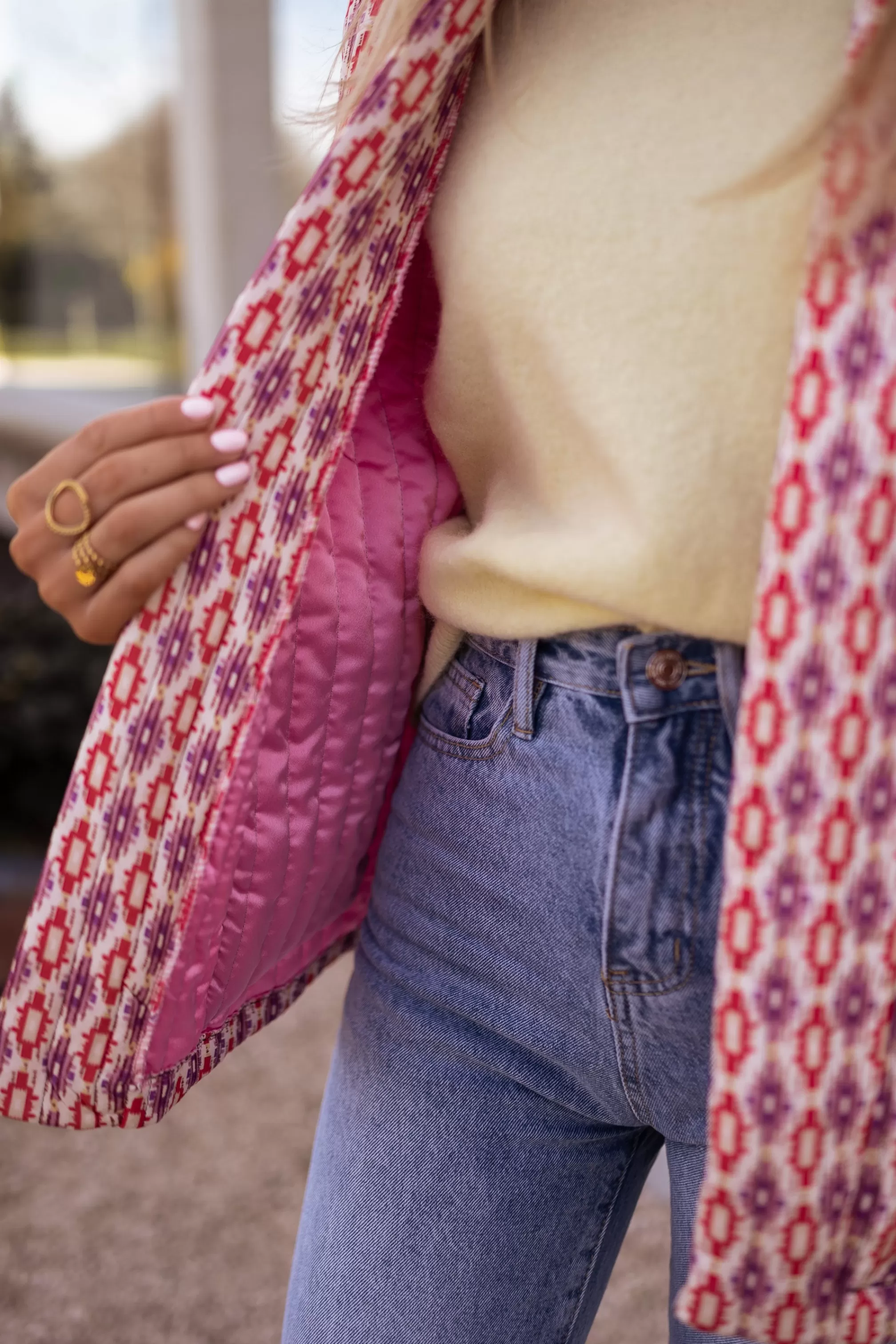 Belinda Jacket Pink Quilted | Trendy Quilted Jacket | Ready-to-wear-porter En Ligne | -Easy Clothes Outlet