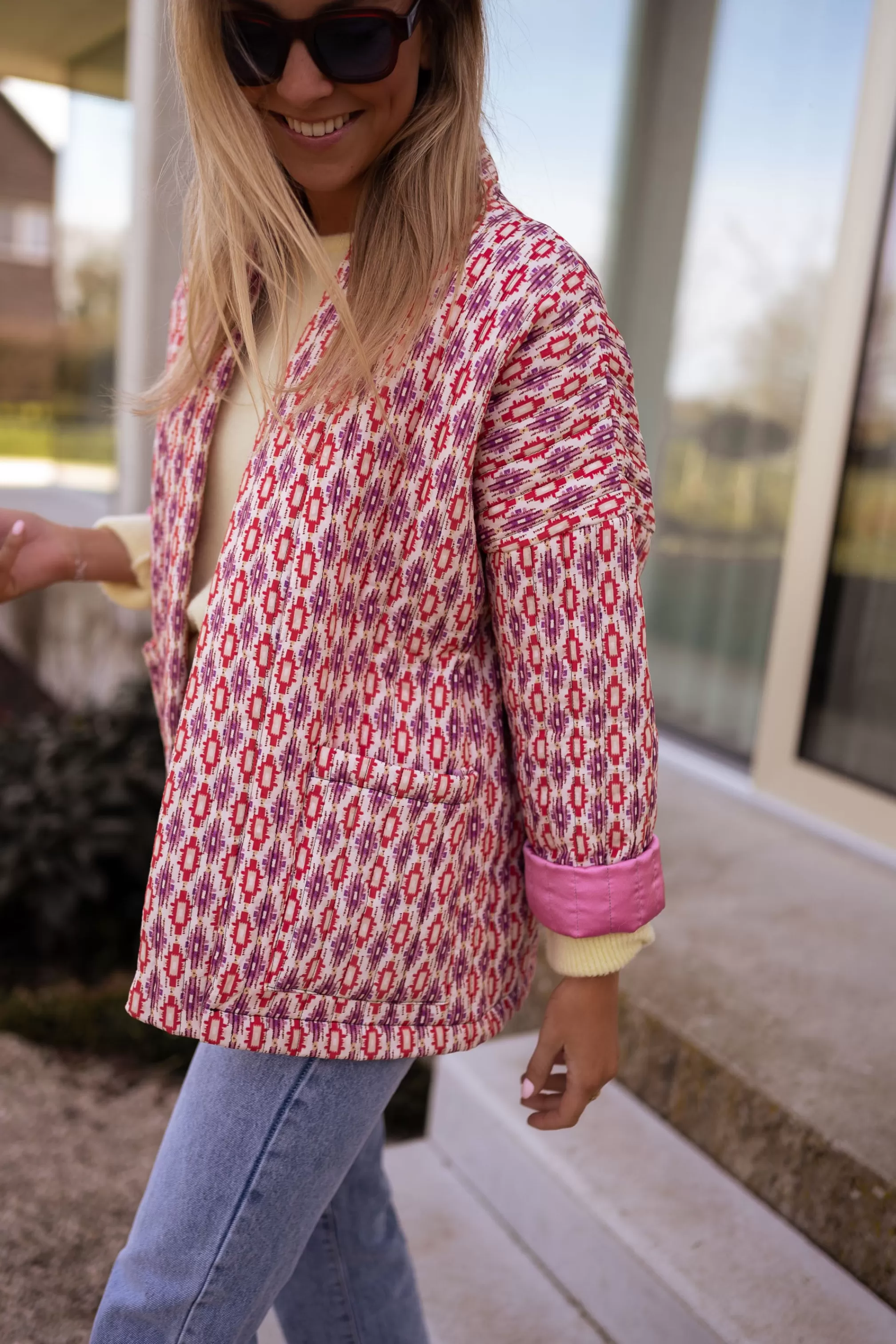 Belinda Jacket Pink Quilted | Trendy Quilted Jacket | Ready-to-wear-porter En Ligne | -Easy Clothes Outlet