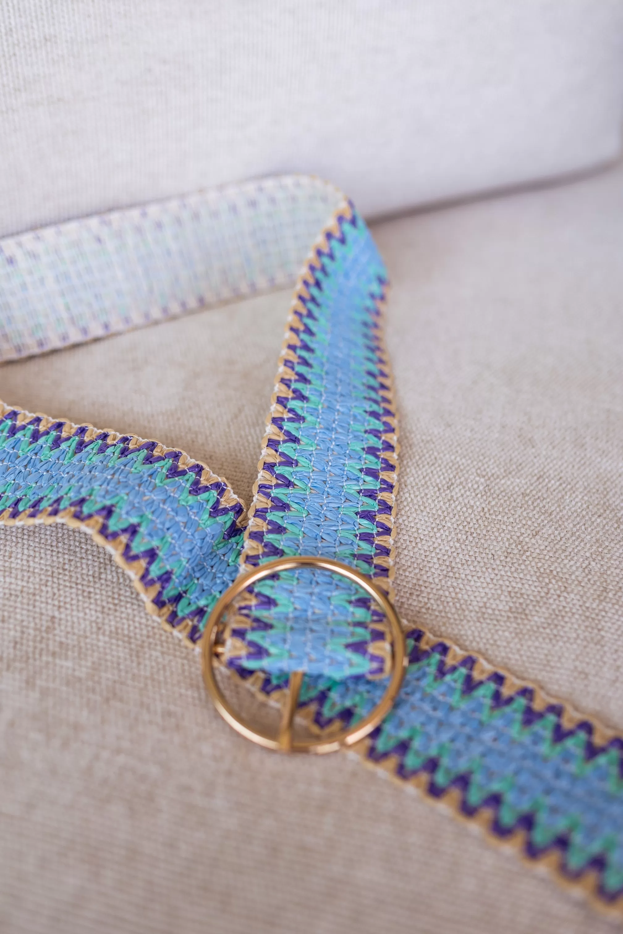 Belt Provided Blue Marja | Belt Provided Blue Braided | Ready To-Porter Online | -Easy Clothes Online