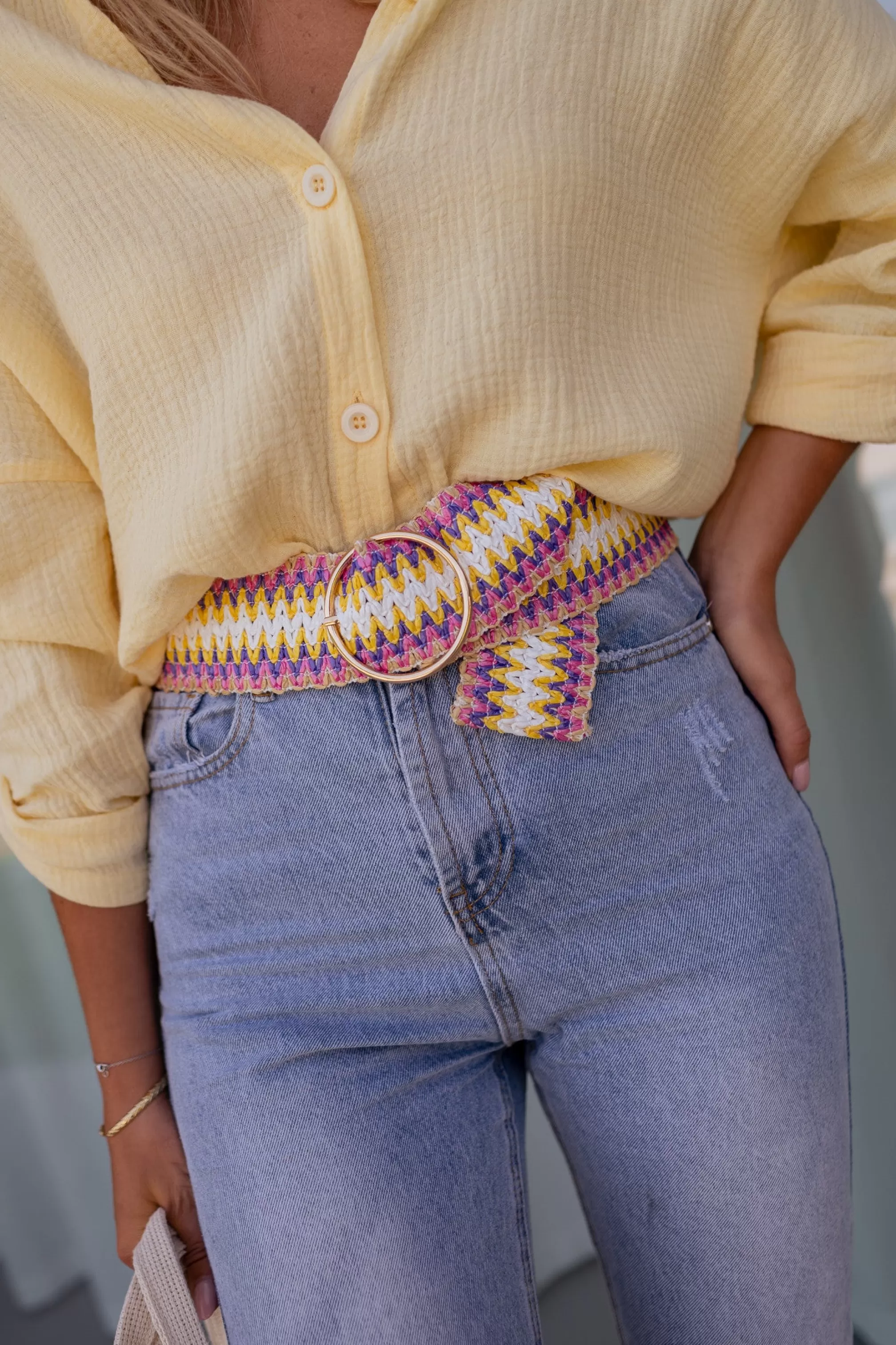 Belt Provided Marja Pink | Belt Provided Braided Pink | Ready To-Porter Online | -Easy Clothes Store