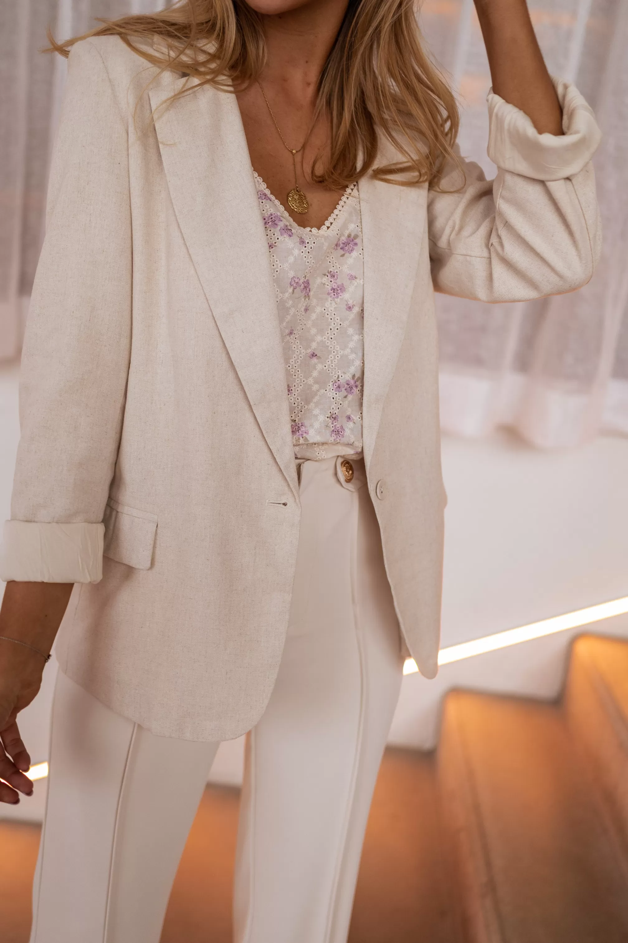 Blazer Océane Beige Linen | Light Blazer Linen | Ready To-Porter Online | -Easy Clothes Fashion