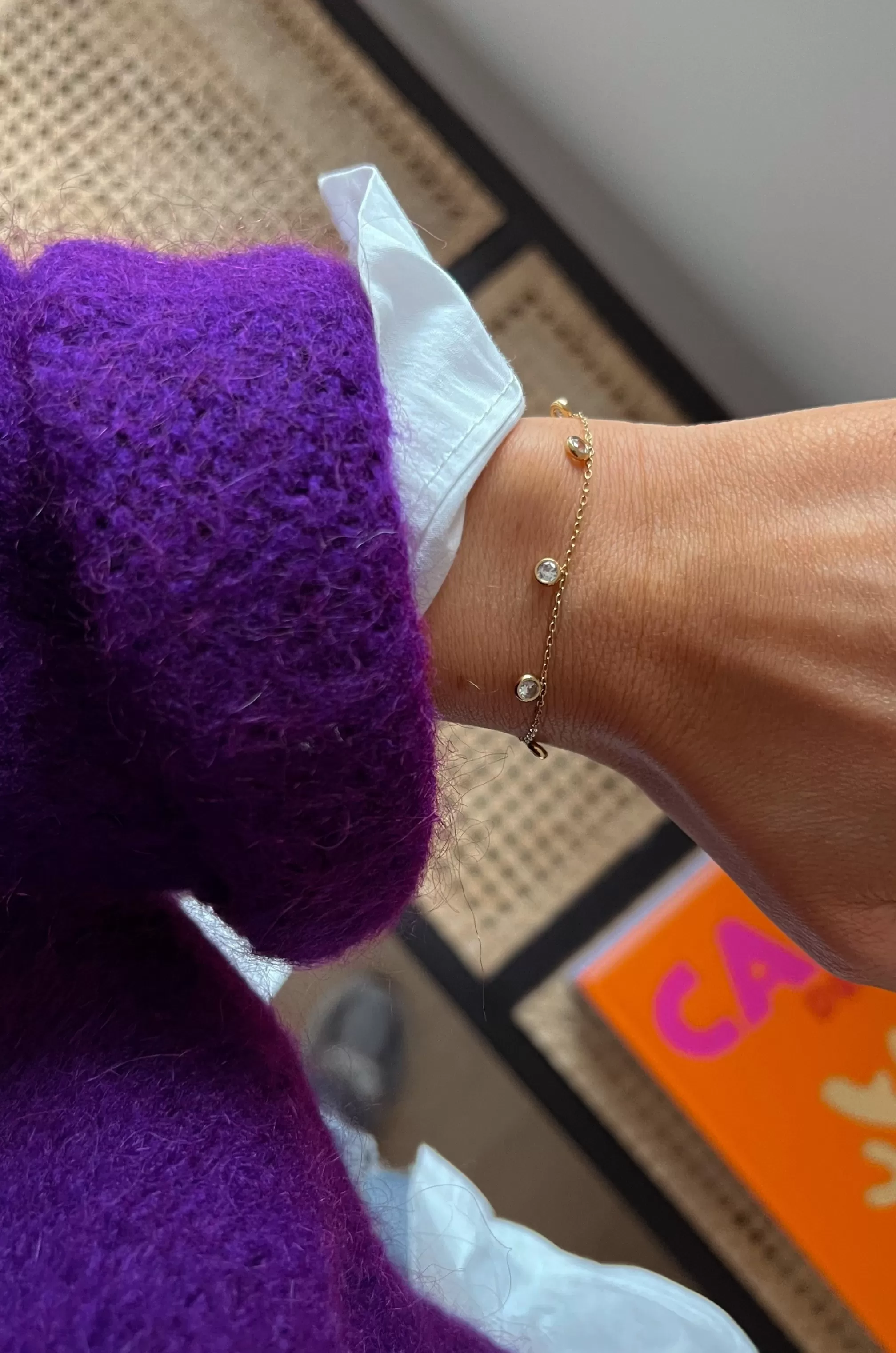 Bracelet Mietta Doré | Bracelet En Pierres Rondes | Prêt-à-porter En Ligne | -Easy Clothes Shop