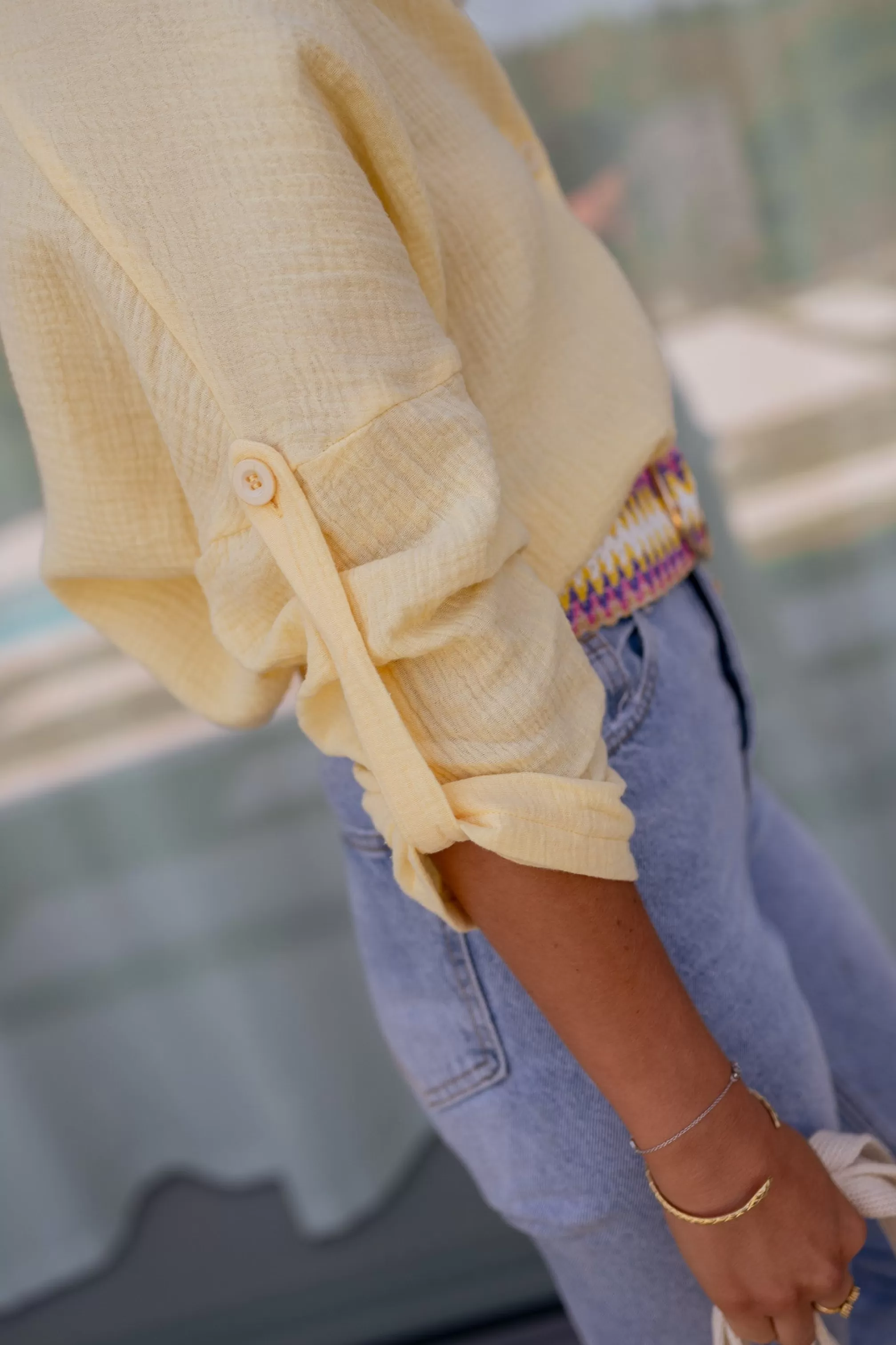 Carmen Yellow Shirt In CONTON GAUZE | Shirt In Cotton | Ready To-Porter Online | -Easy Clothes Discount