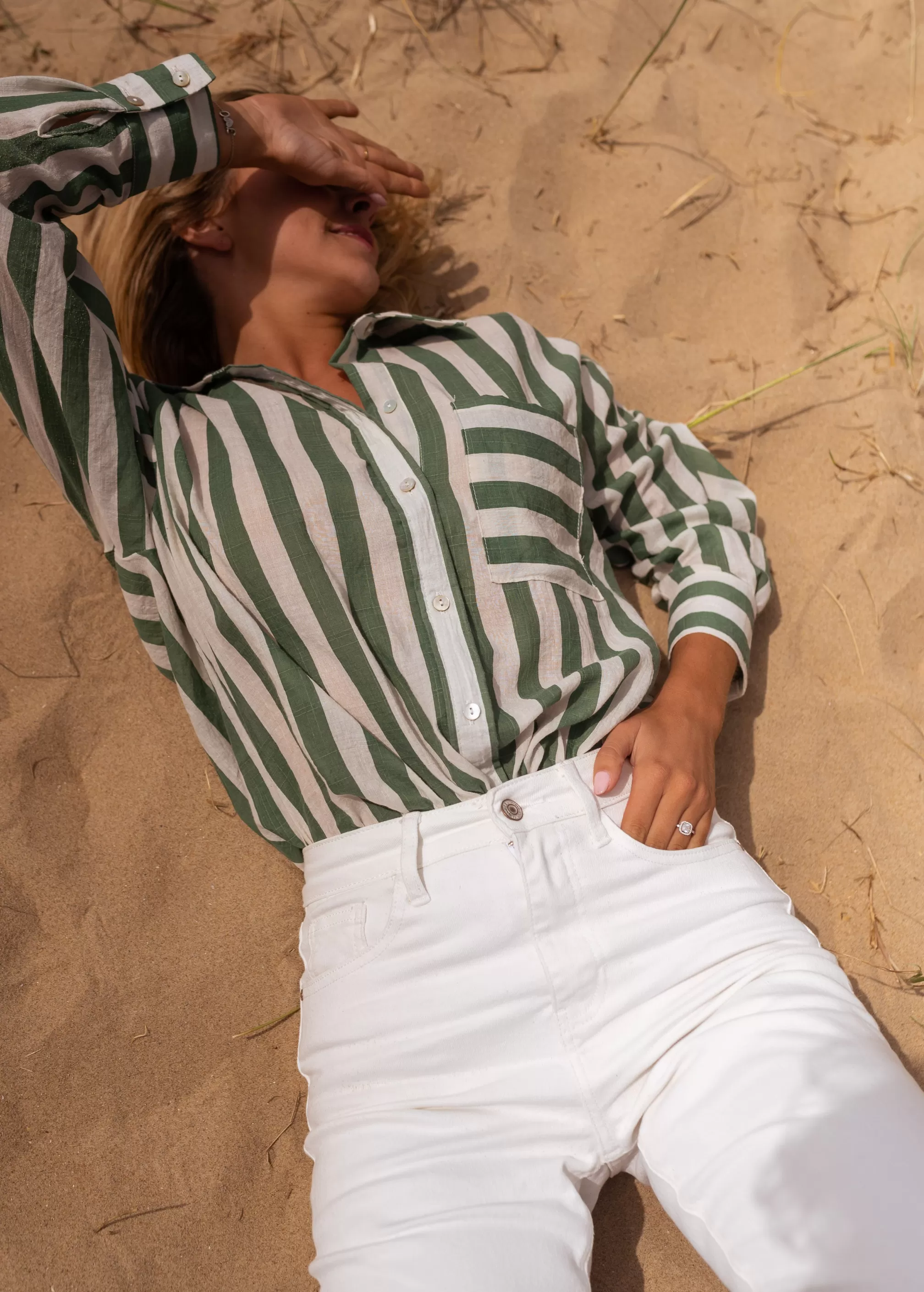 Chemise Benza à Lignes Vertes | Chemise Ample Lignée | Prêt-à-porter En Ligne | -Easy Clothes Discount