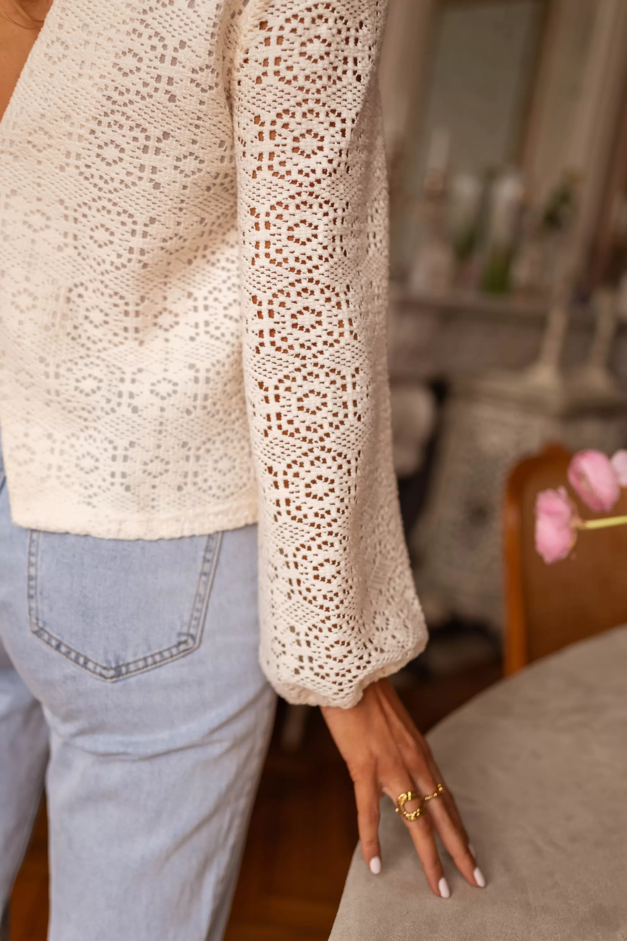 cloud_blouse__ecru_lace__easy_clothes_105551-7.webp Cloud Blouse - Ecru Lace - -Easy Clothes Cheap