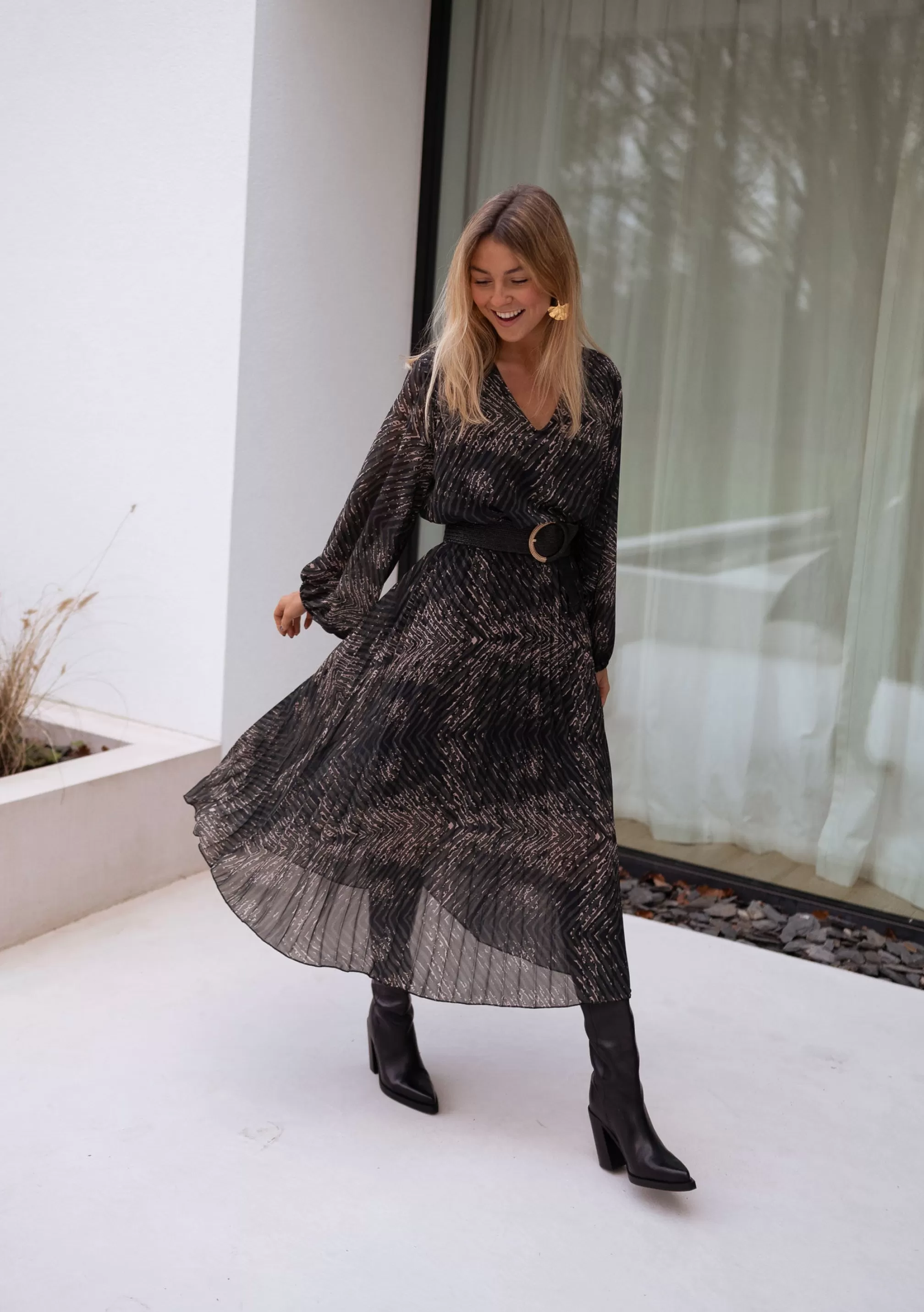 connie_dress__khaki_patterned_106130-6.webp Connie Dress - -Easy Clothes New