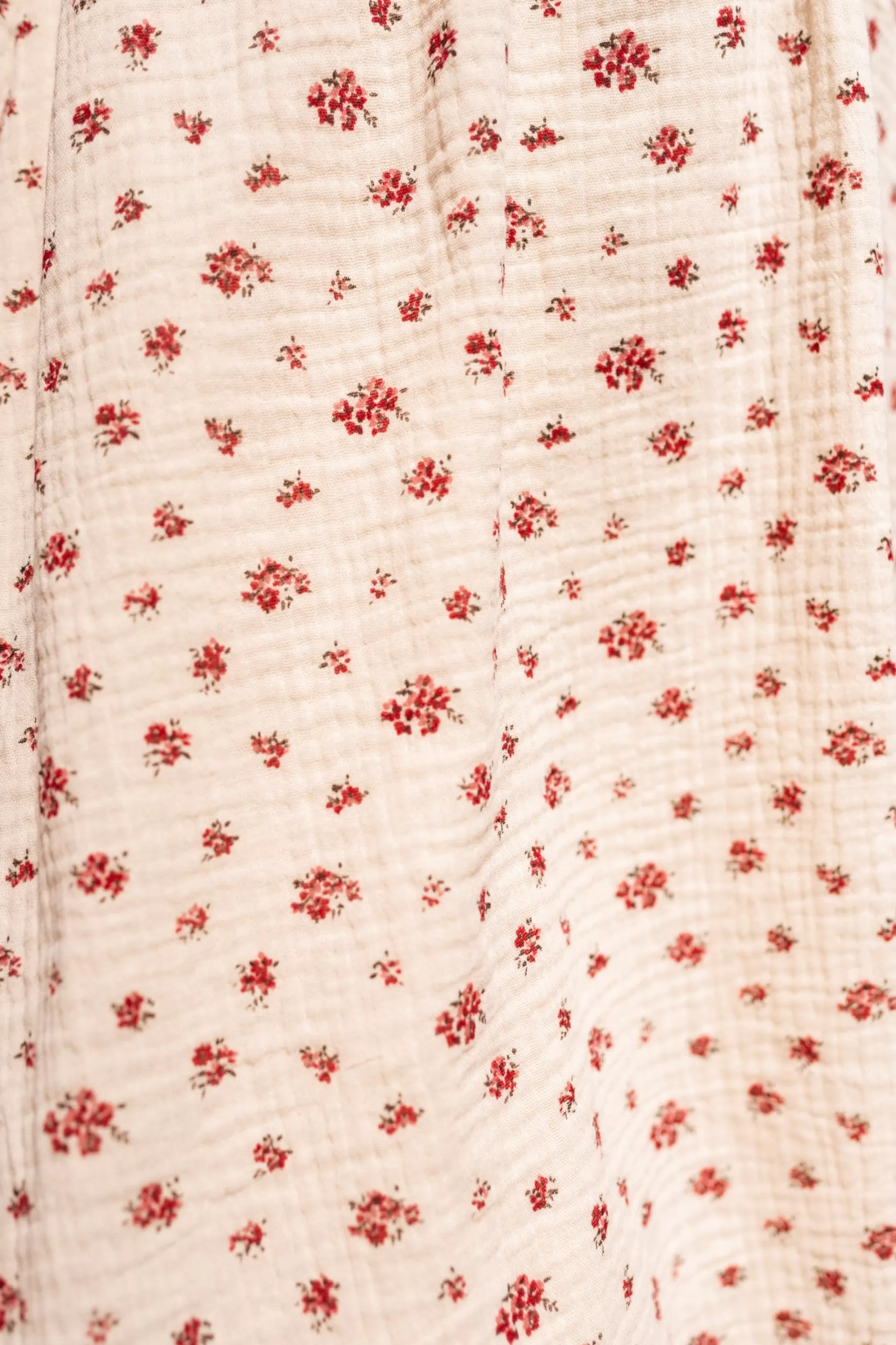 Dress Adriana Ecru Red Flowers | Dress Short Trapeze | Ready To-Porter Online | -Easy Clothes Flash Sale