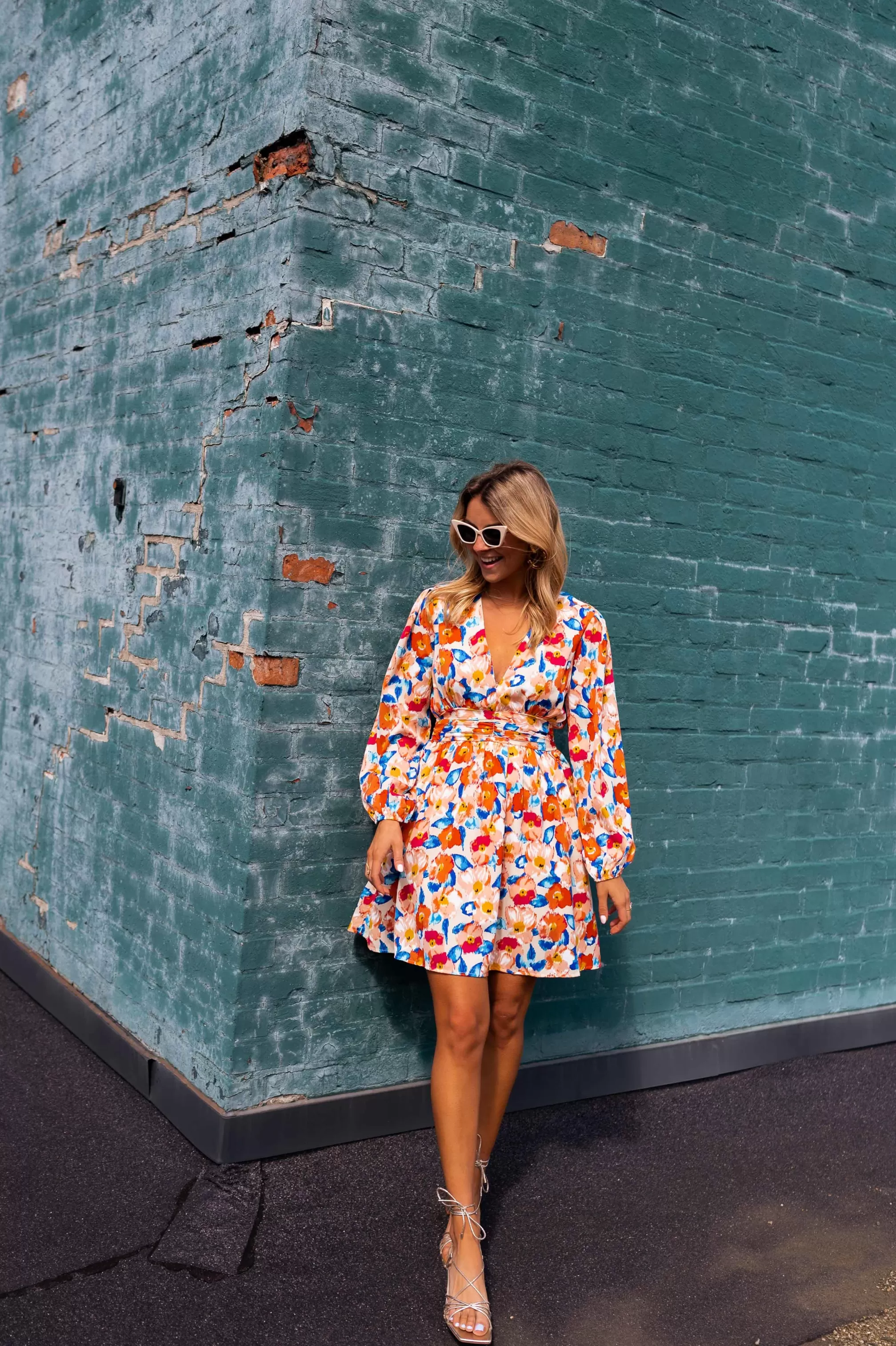 Dress AMYA Flower | Dress V-neck Floral | Ready To-Porter Online | -Easy Clothes Shop