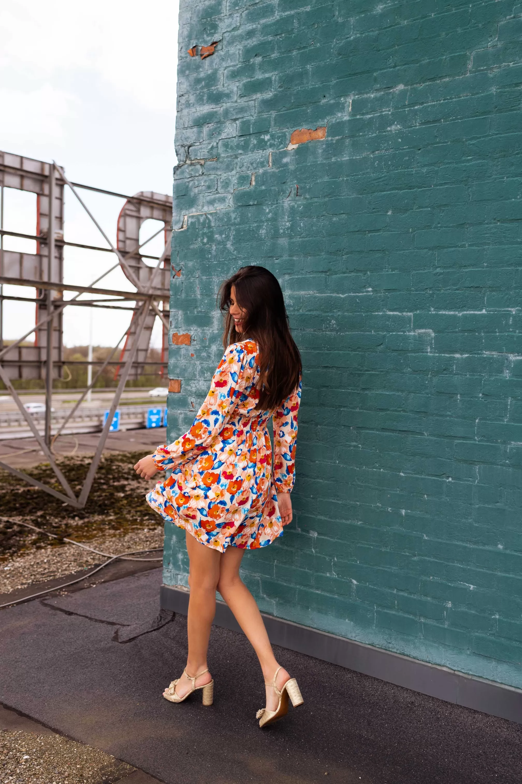 Dress AMYA Flower | Dress V-neck Floral | Ready To-Porter Online | -Easy Clothes Shop