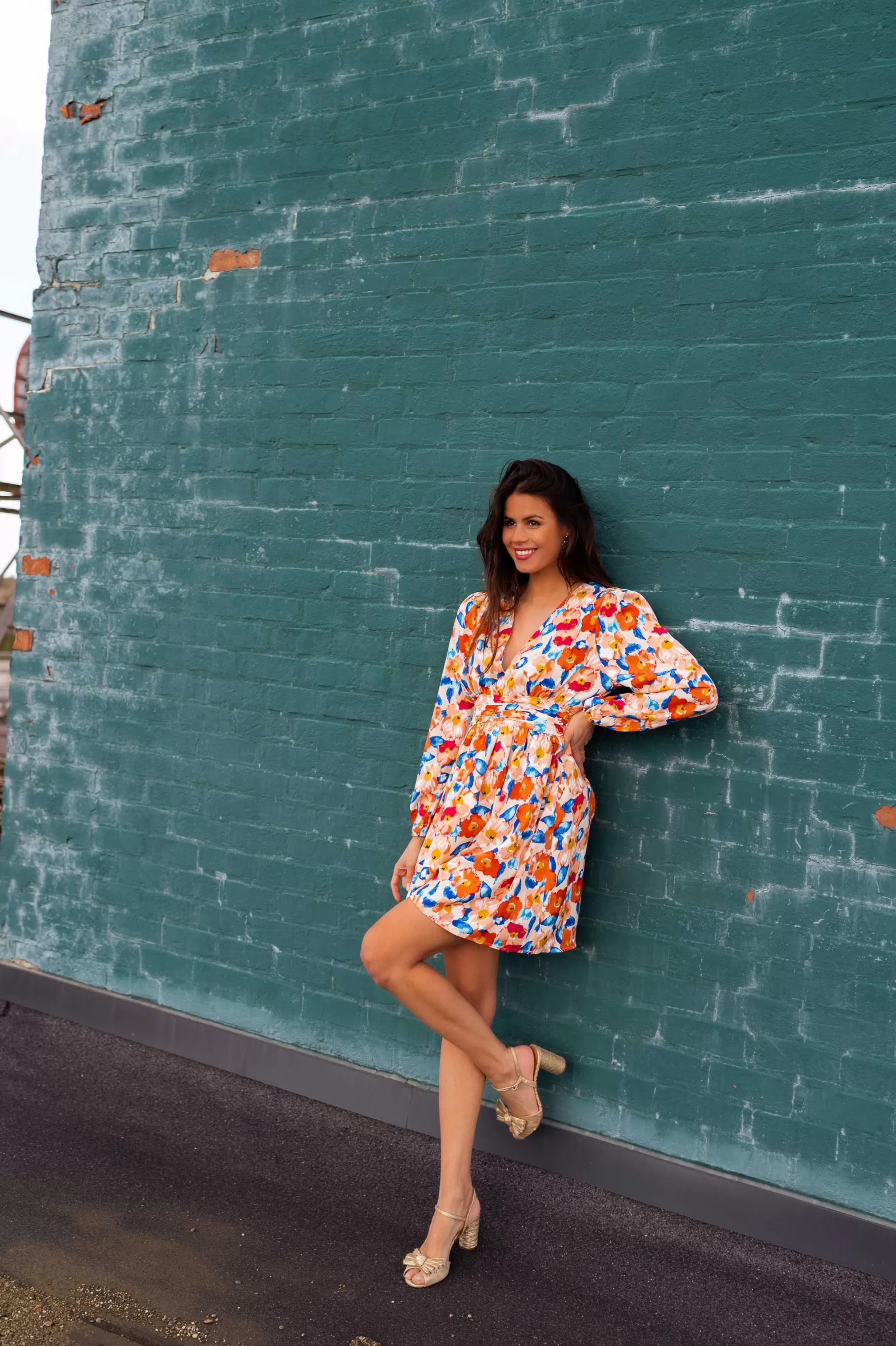 Dress AMYA Flower | Dress V-neck Floral | Ready To-Porter Online | -Easy Clothes Shop