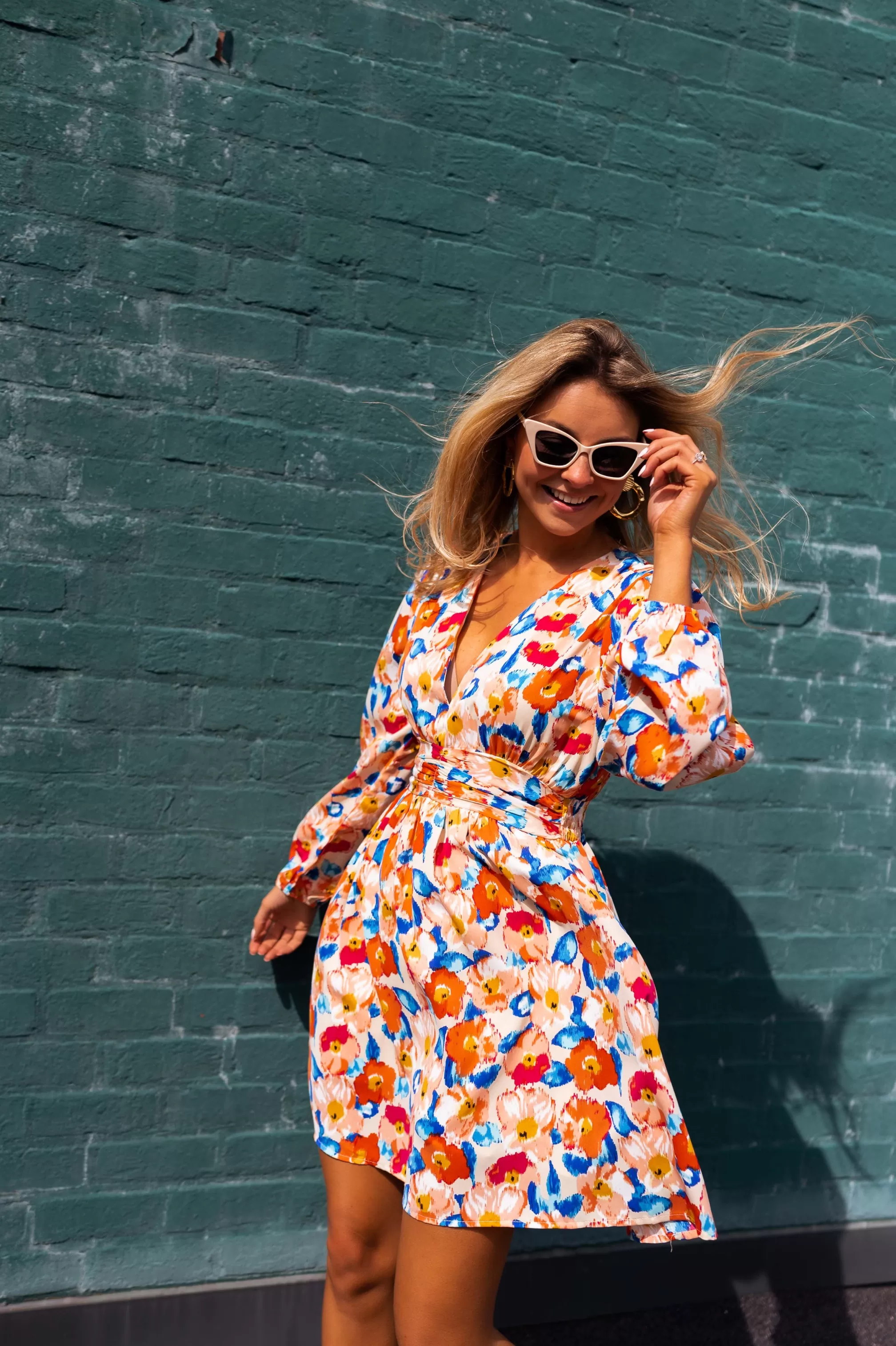 Dress AMYA Flower | Dress V-neck Floral | Ready To-Porter Online | -Easy Clothes Shop