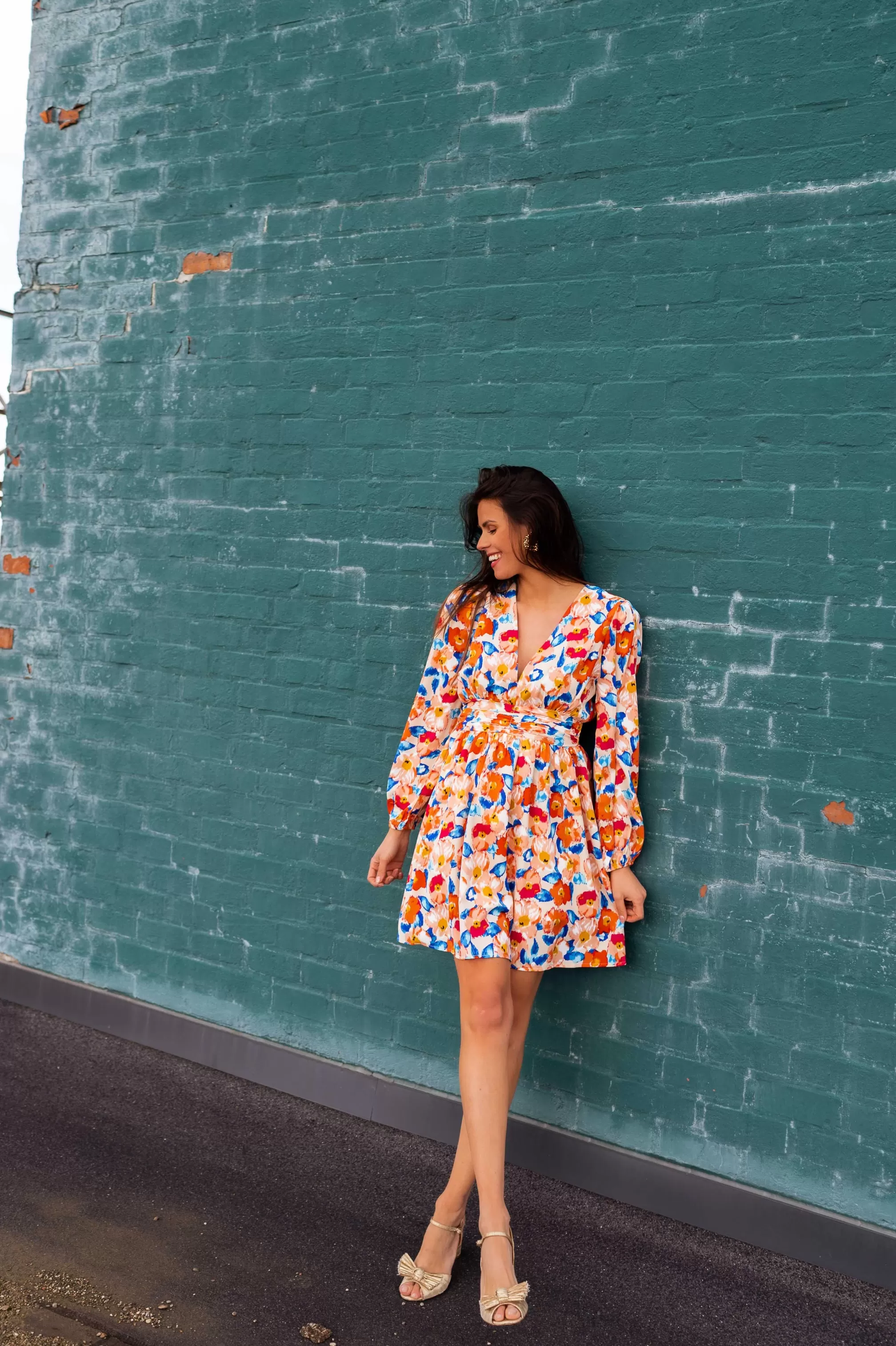 Dress AMYA Flower | Dress V-neck Floral | Ready To-Porter Online | -Easy Clothes Shop