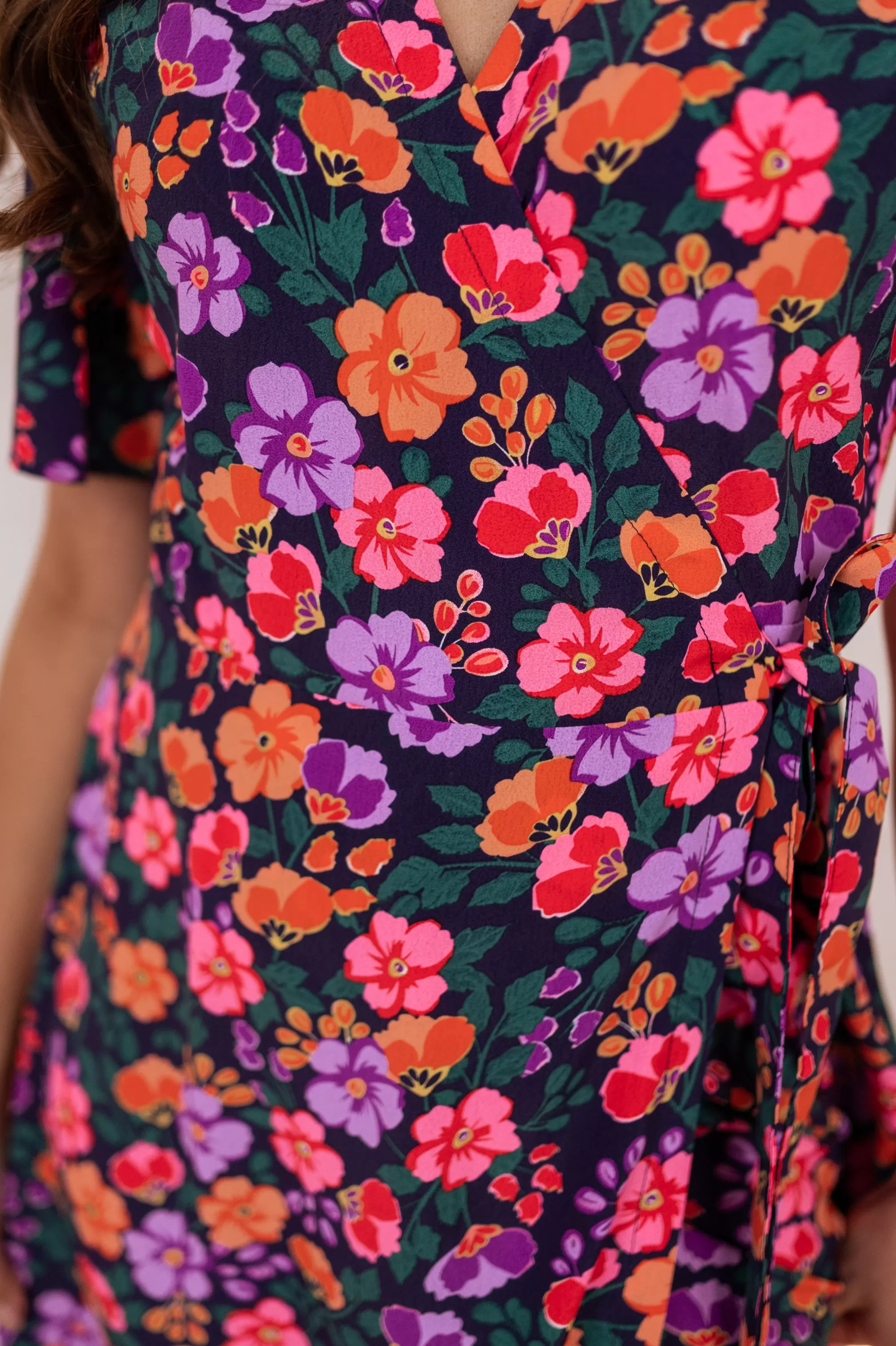 Dress Blue Lylia With Flowers | Dress Hidden-heart Floral | Ready To-Porter Online | -Easy Clothes Best Sale