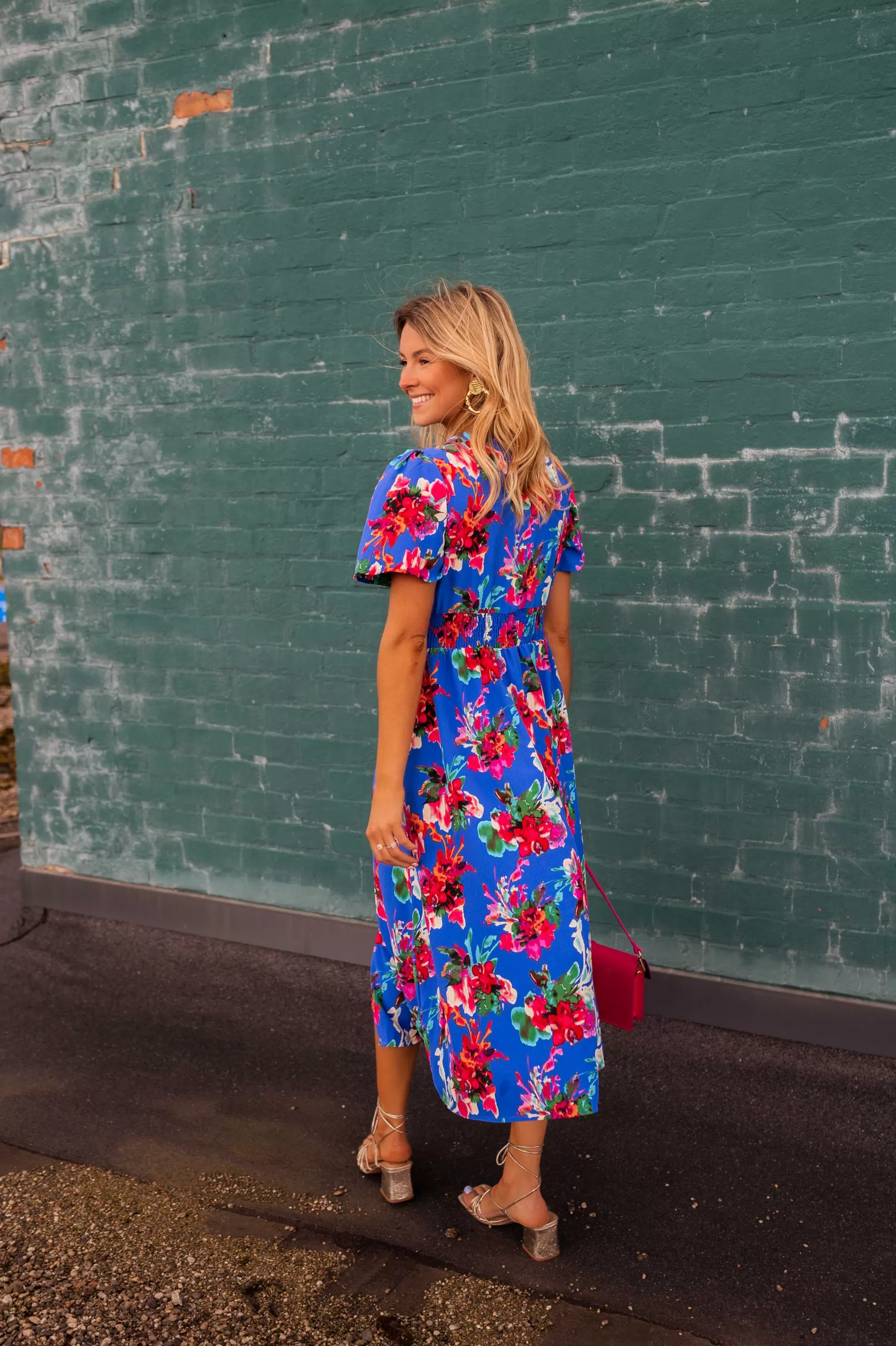 Dress Flower Blue Dana | Dress Flower Split | Ready To-Porter Online | -Easy Clothes New