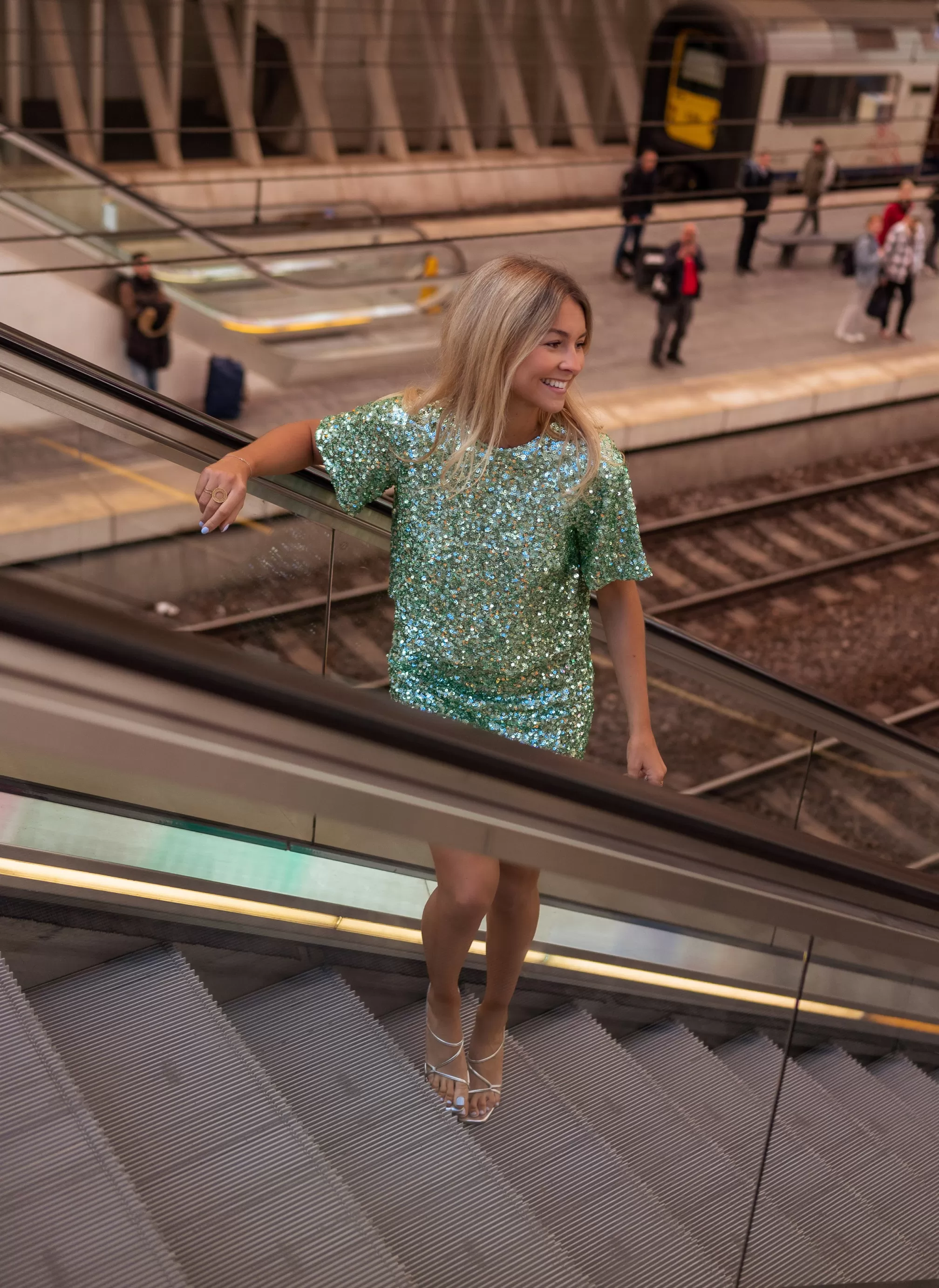 Green Clarita Skirt Glittery | Short Sequins Skirt | Ready To-Porter Online | -Easy Clothes Shop