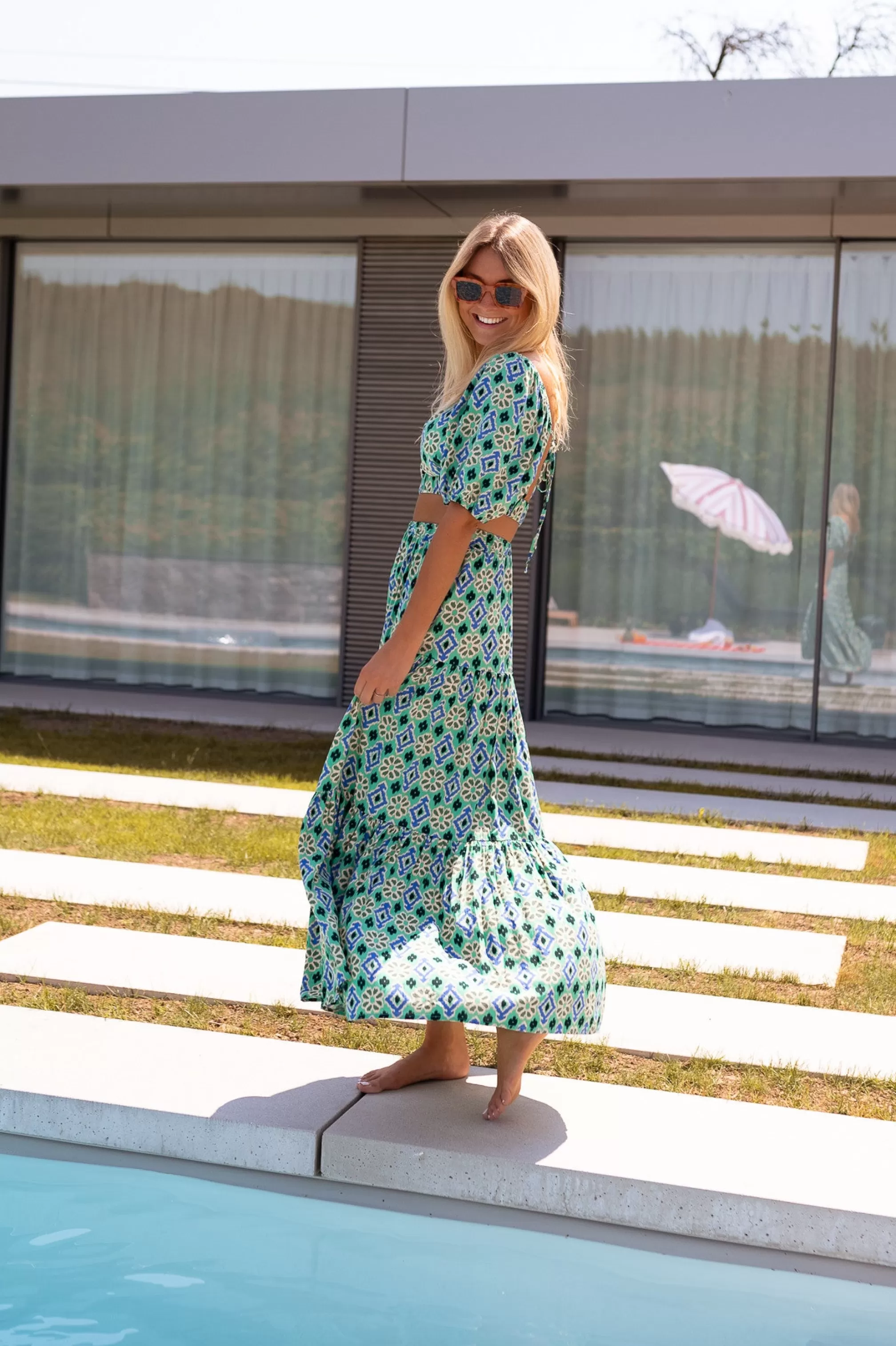 Green Enes Skirt Patterned | Long Skirt Loose | Ready To-Porter Online | -Easy Clothes Cheap