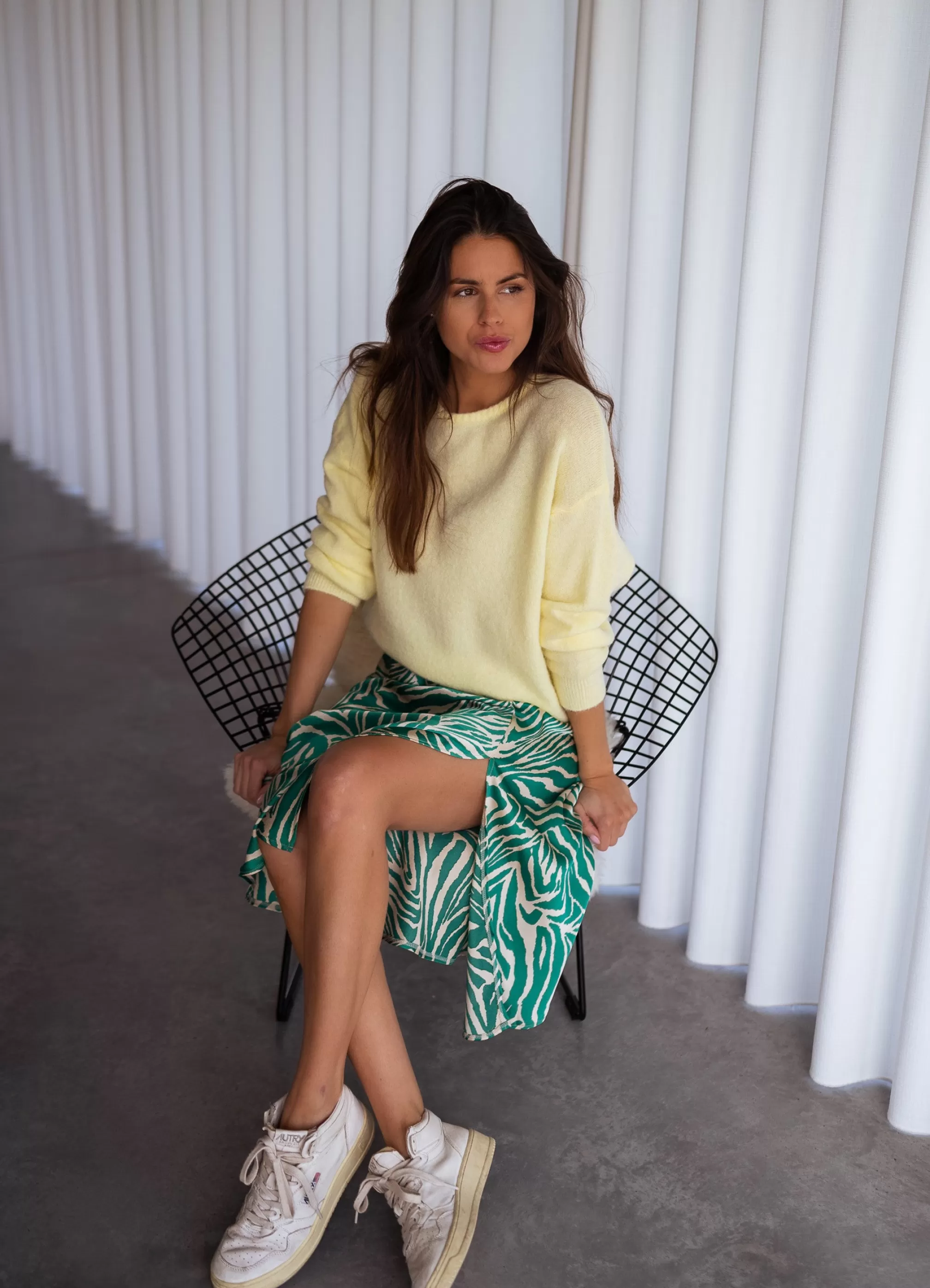 Green Zebrée Sax Skirt And Ecru | Skirt Zebra Satin | Ready To-Porter Online | -Easy Clothes Hot