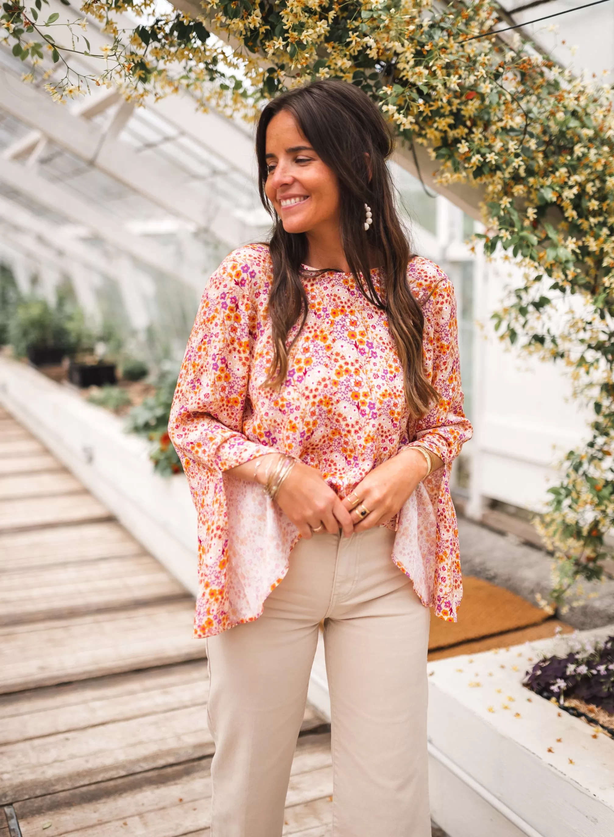 hopi_creation_blouse__orange_patterned_75460-3.webp Hopi CREATION Blouse - -Easy Clothes Online