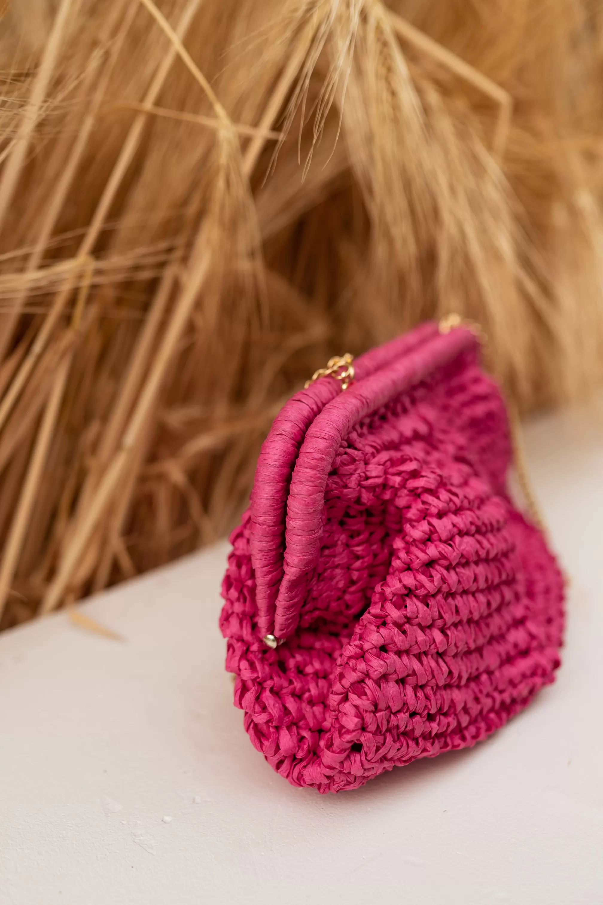 Jerry Bag Pink - Raphia Matter - Interior Pocket - Accessories-Easy Clothes Best Sale