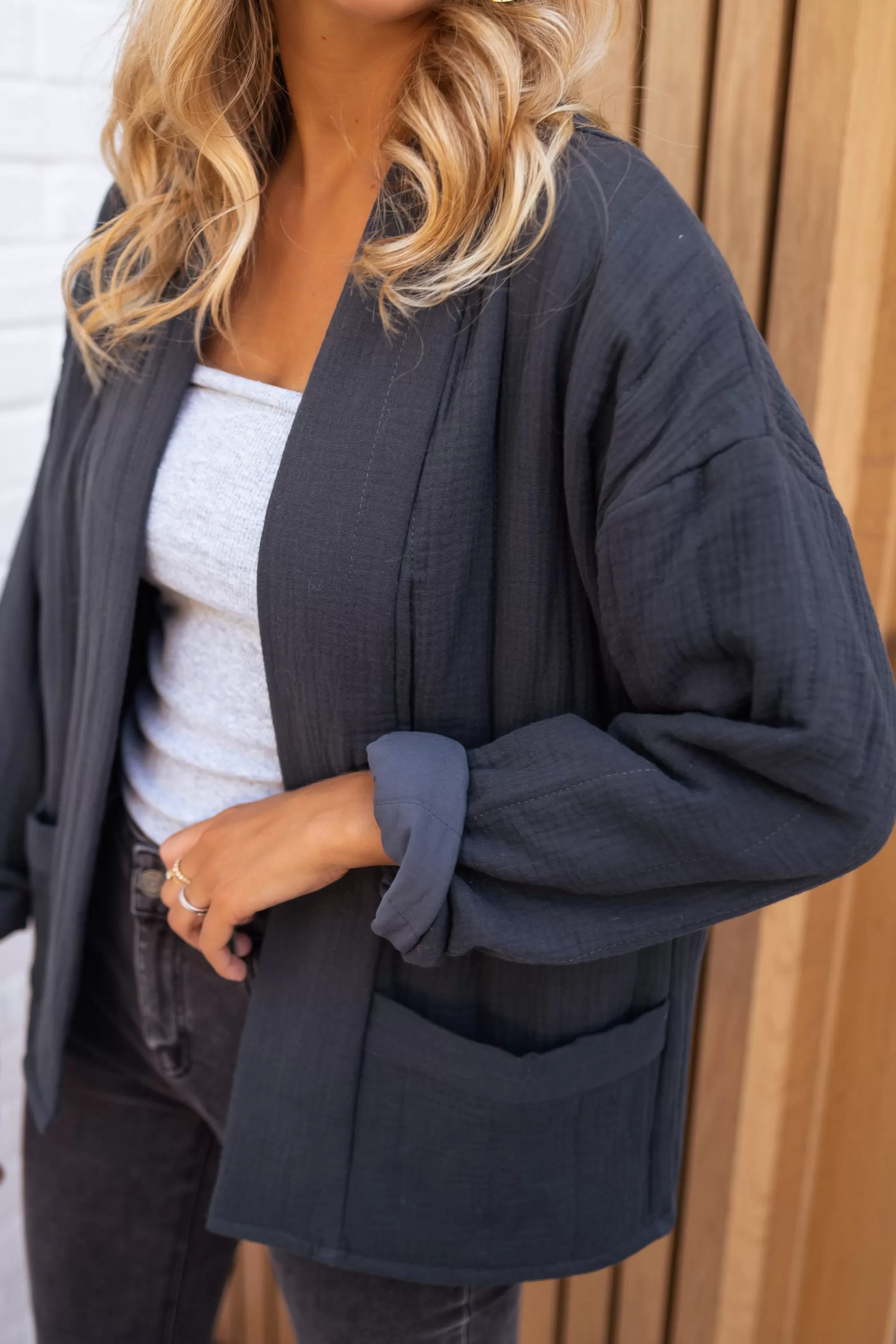 Katrina Anthracite Jacket - -Easy Clothes New