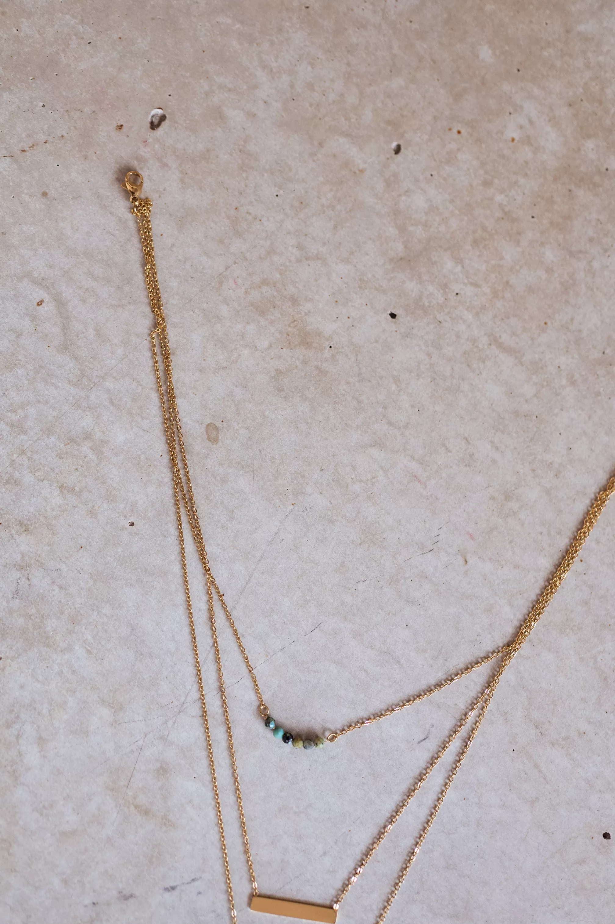 Leora Necklace Golden | Triple Ranks Necklace | Ready To-Porter Online | -Easy Clothes Store