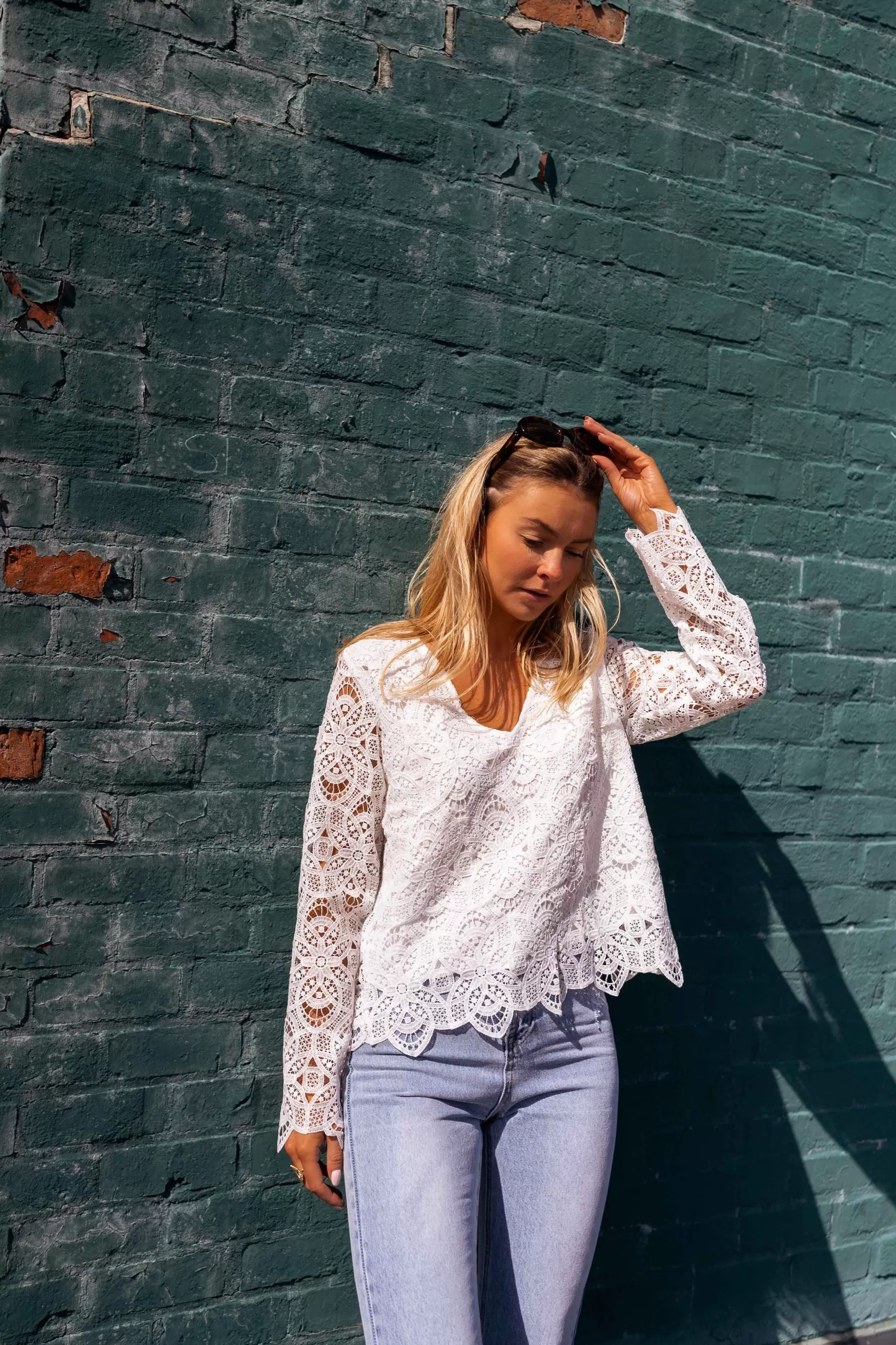 Manuela Blouse Ecru In Lace | Right Blouse Performed | Ready To-Porter Online | -Easy Clothes Hot