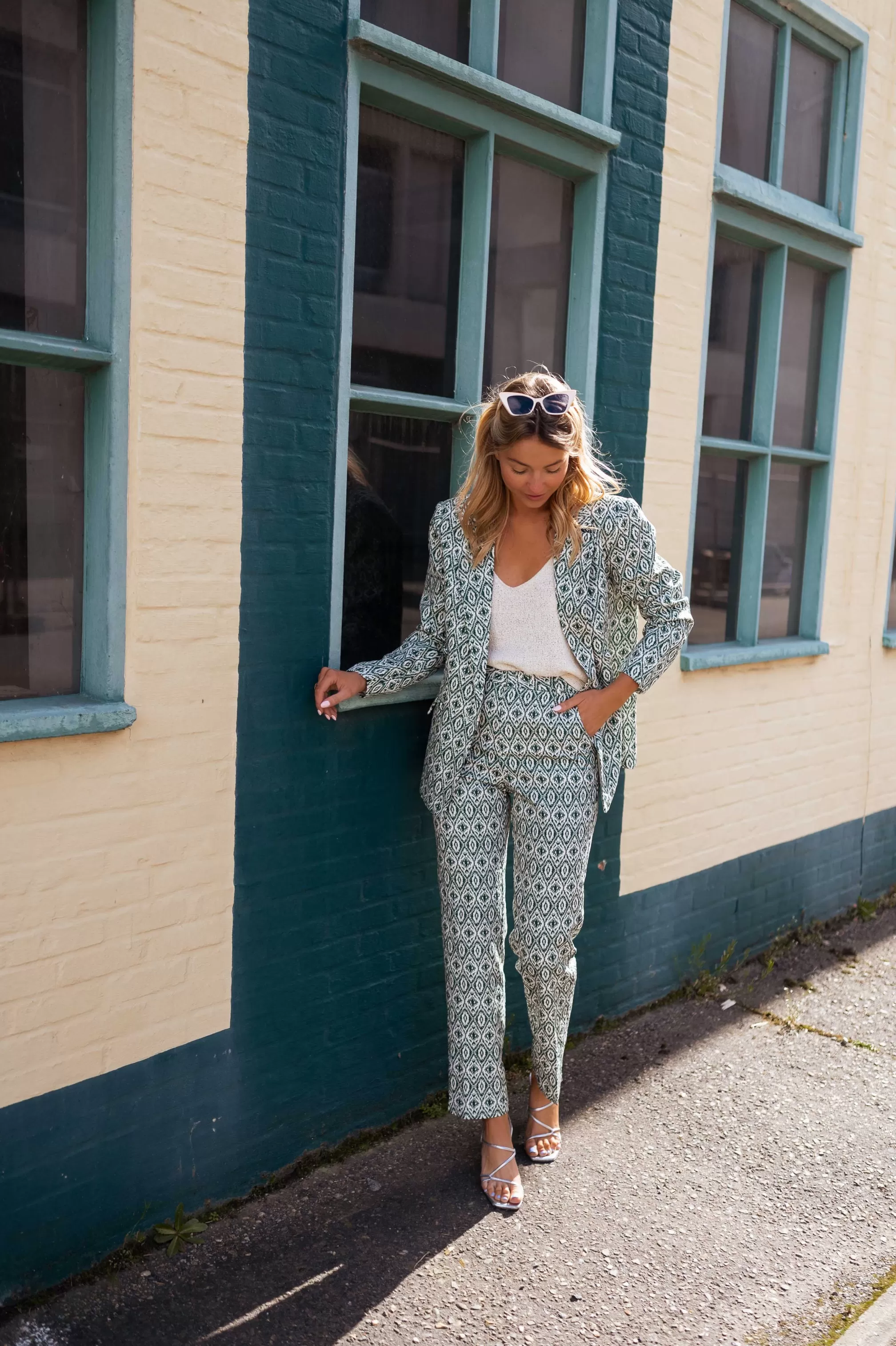 Pants Green Sanah Patterned | Pants Colorful Law | Ready To-Porter Online | -Easy Clothes Cheap