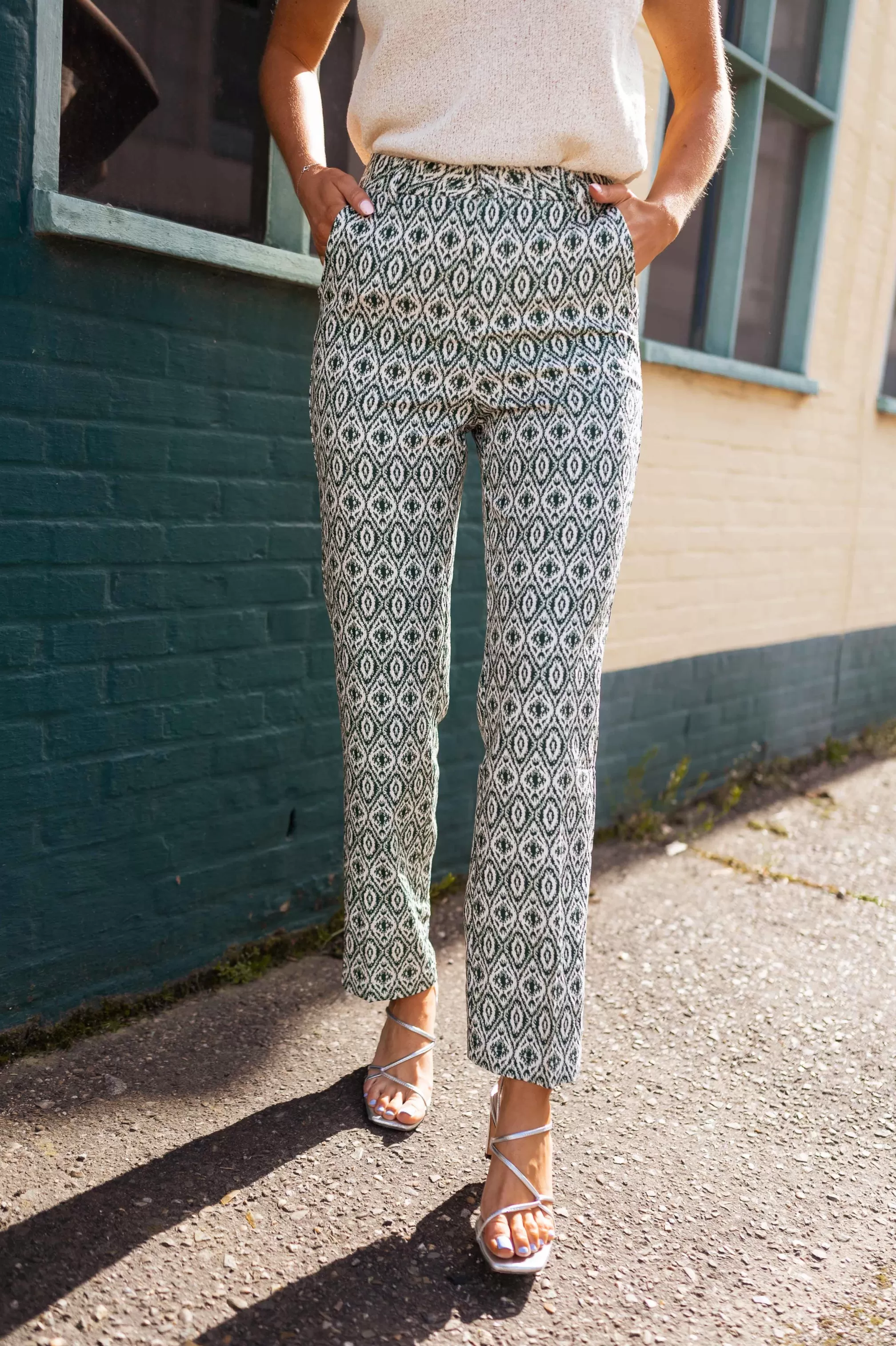 Pants Green Sanah Patterned | Pants Colorful Law | Ready To-Porter Online | -Easy Clothes Cheap