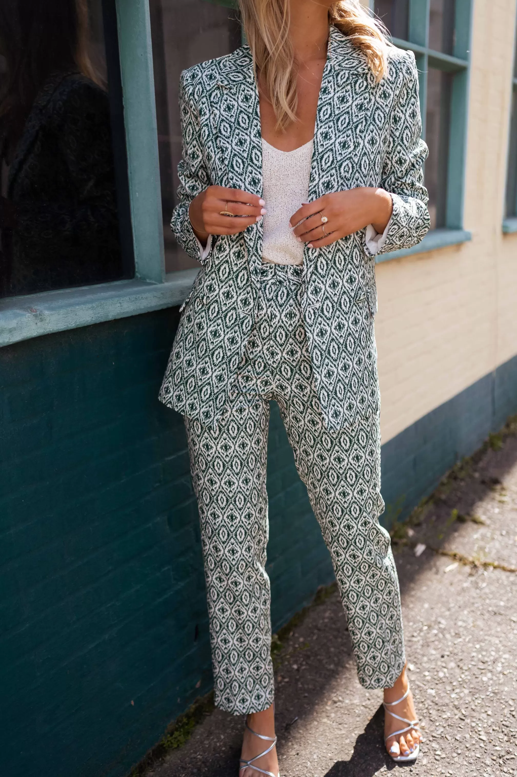 Pants Green Sanah Patterned | Pants Colorful Law | Ready To-Porter Online | -Easy Clothes Cheap