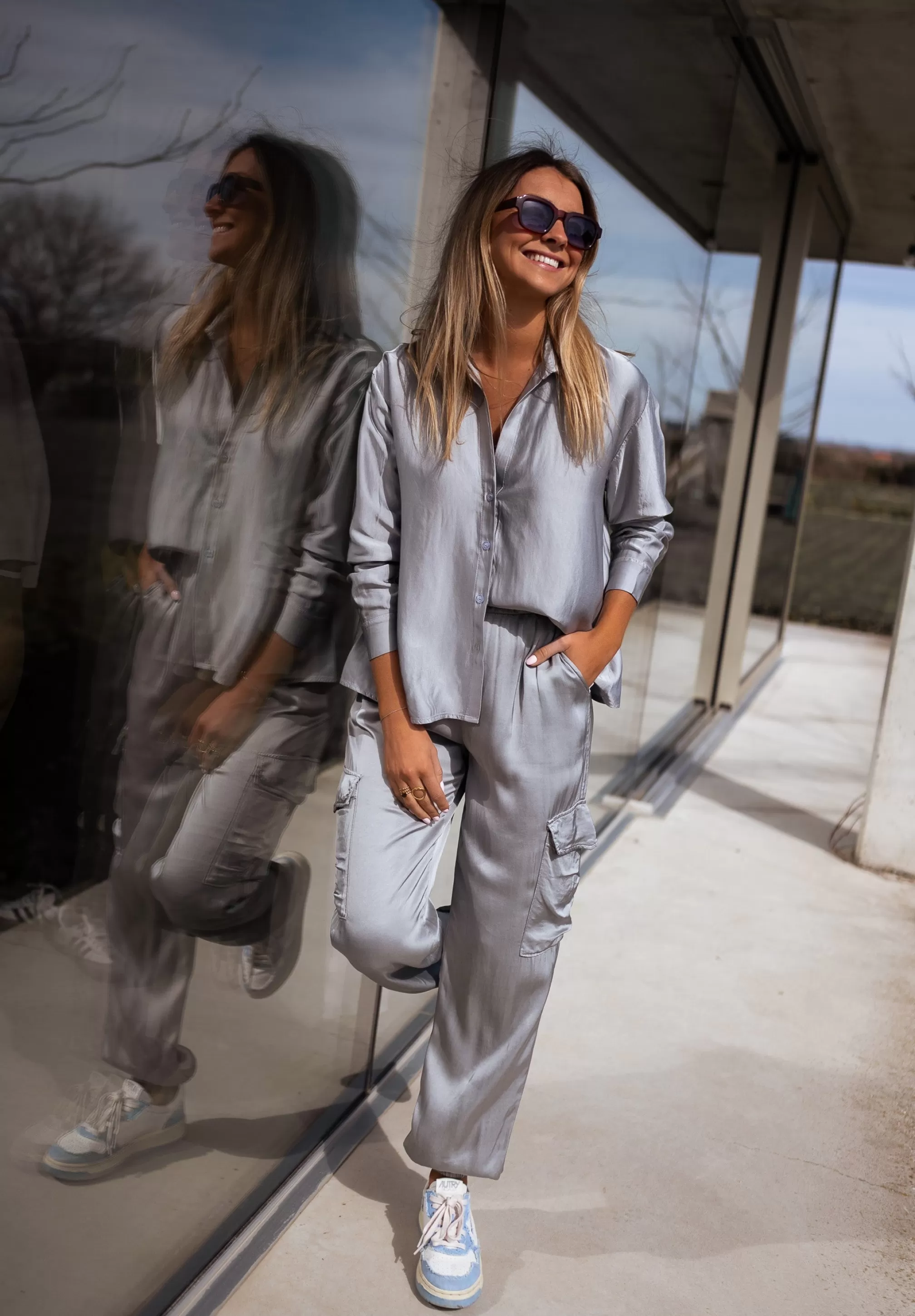 Pants Hardy Silver At Pockets | Cargo Pants Satin | Ready To-Porter Online | -Easy Clothes Shop