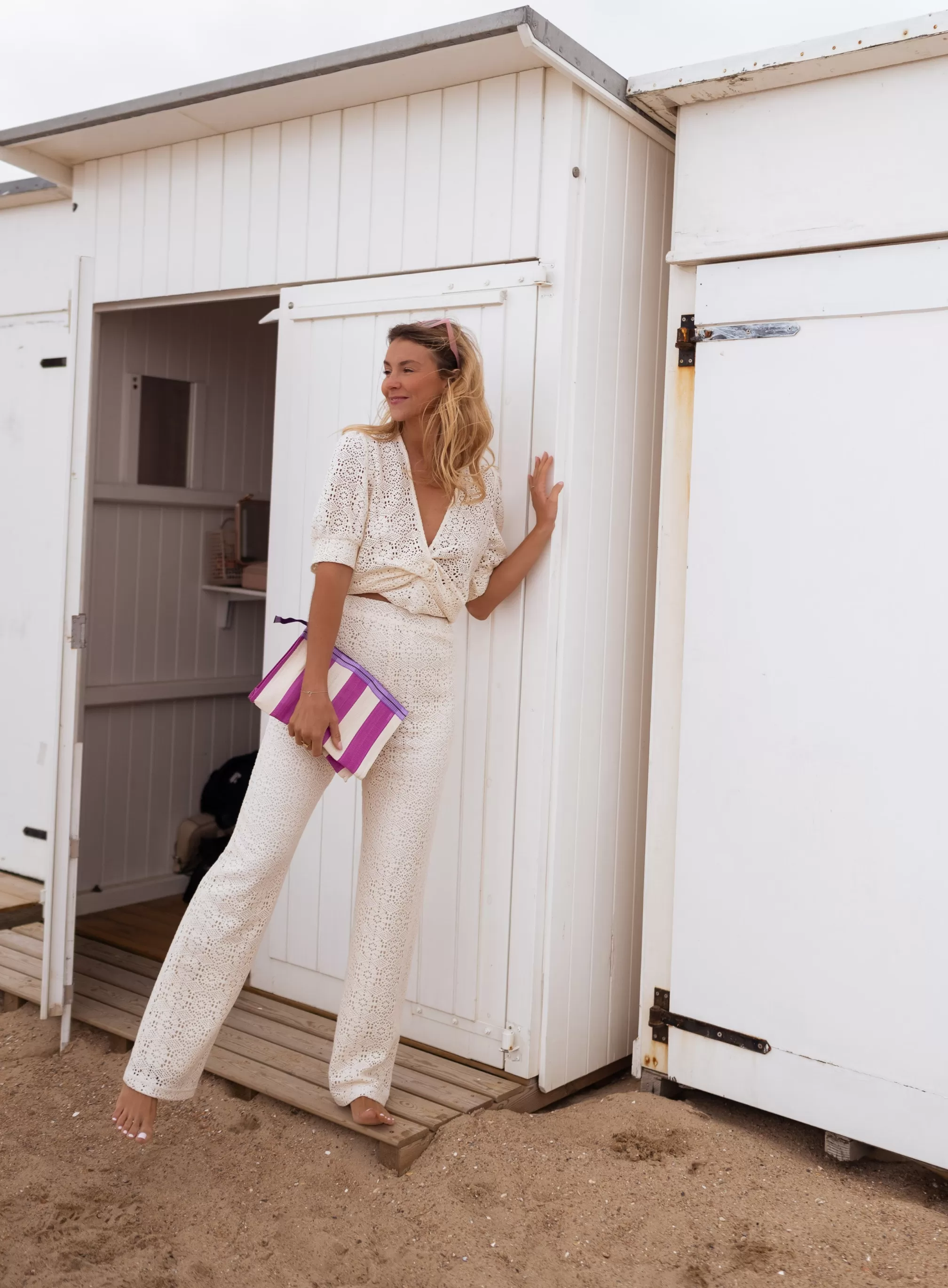 Pants Louis Ecru In Embroidery | Pants Lace Effect Embroidered | Ready To-Porter Online | -Easy Clothes Fashion