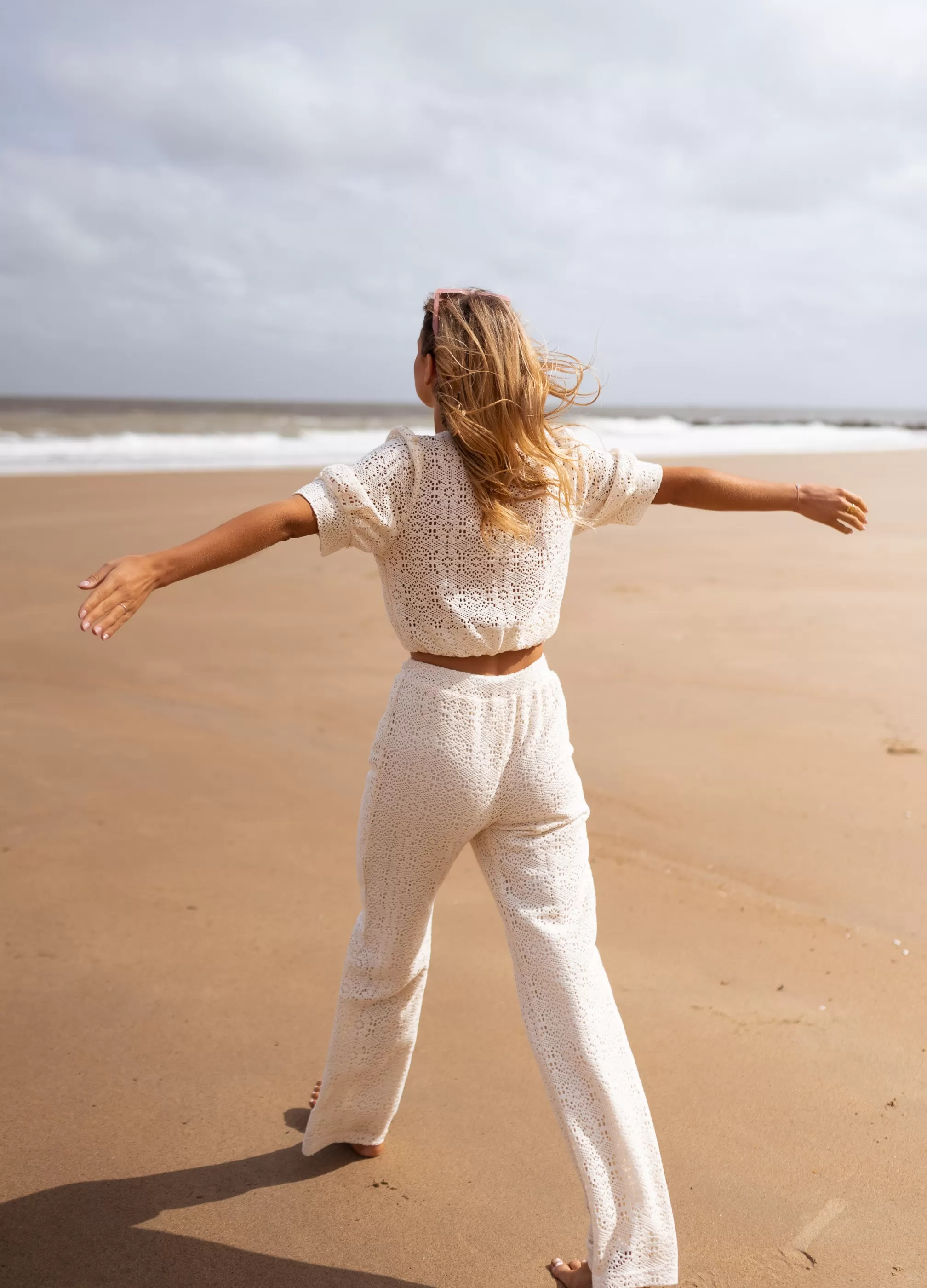 Pants Louis Ecru In Embroidery | Pants Lace Effect Embroidered | Ready To-Porter Online | -Easy Clothes Fashion