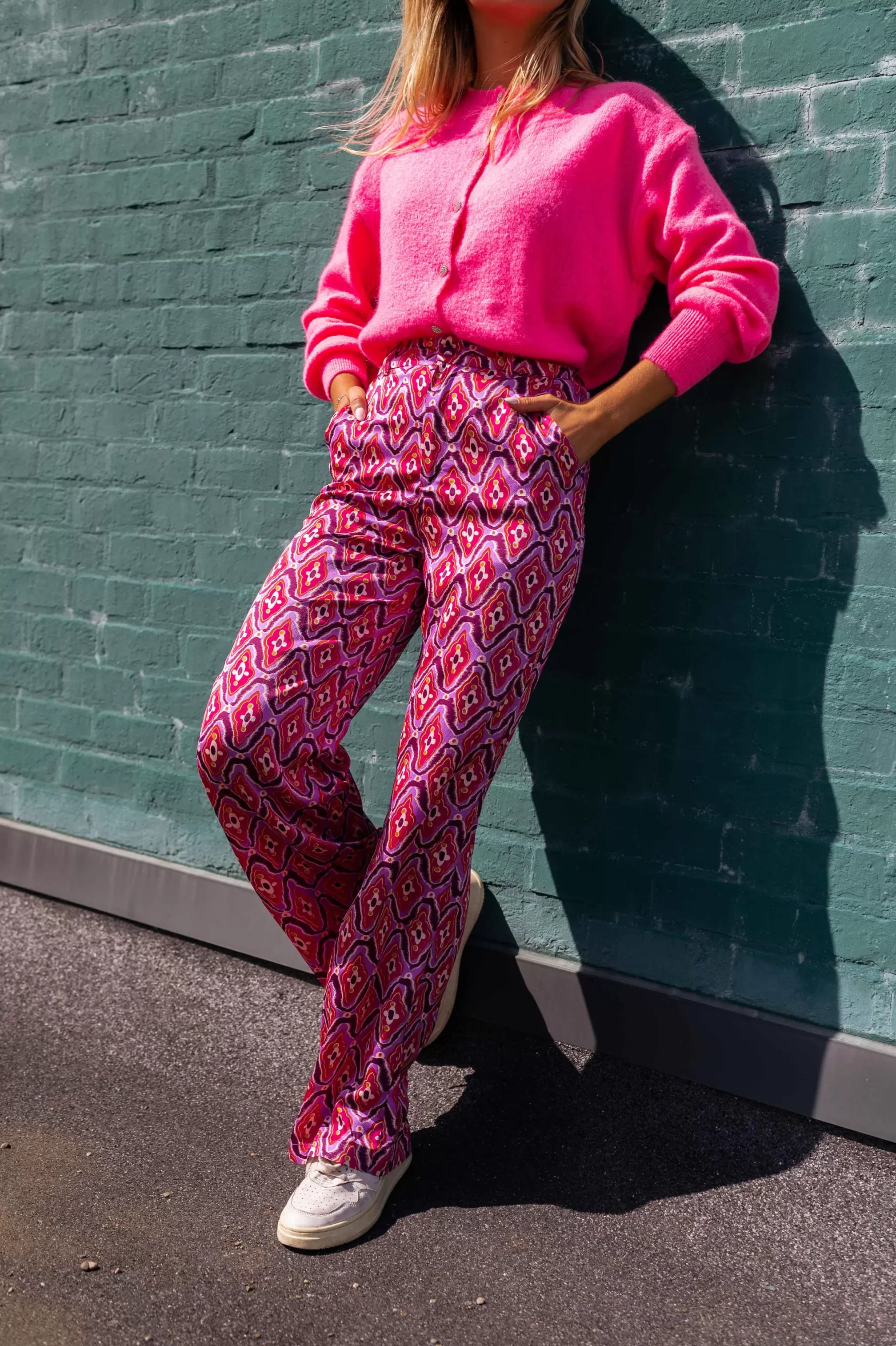 Pants Lupa Pink Patterned | Pants Large Fluid | Ready To-Porter Online | -Easy Clothes New