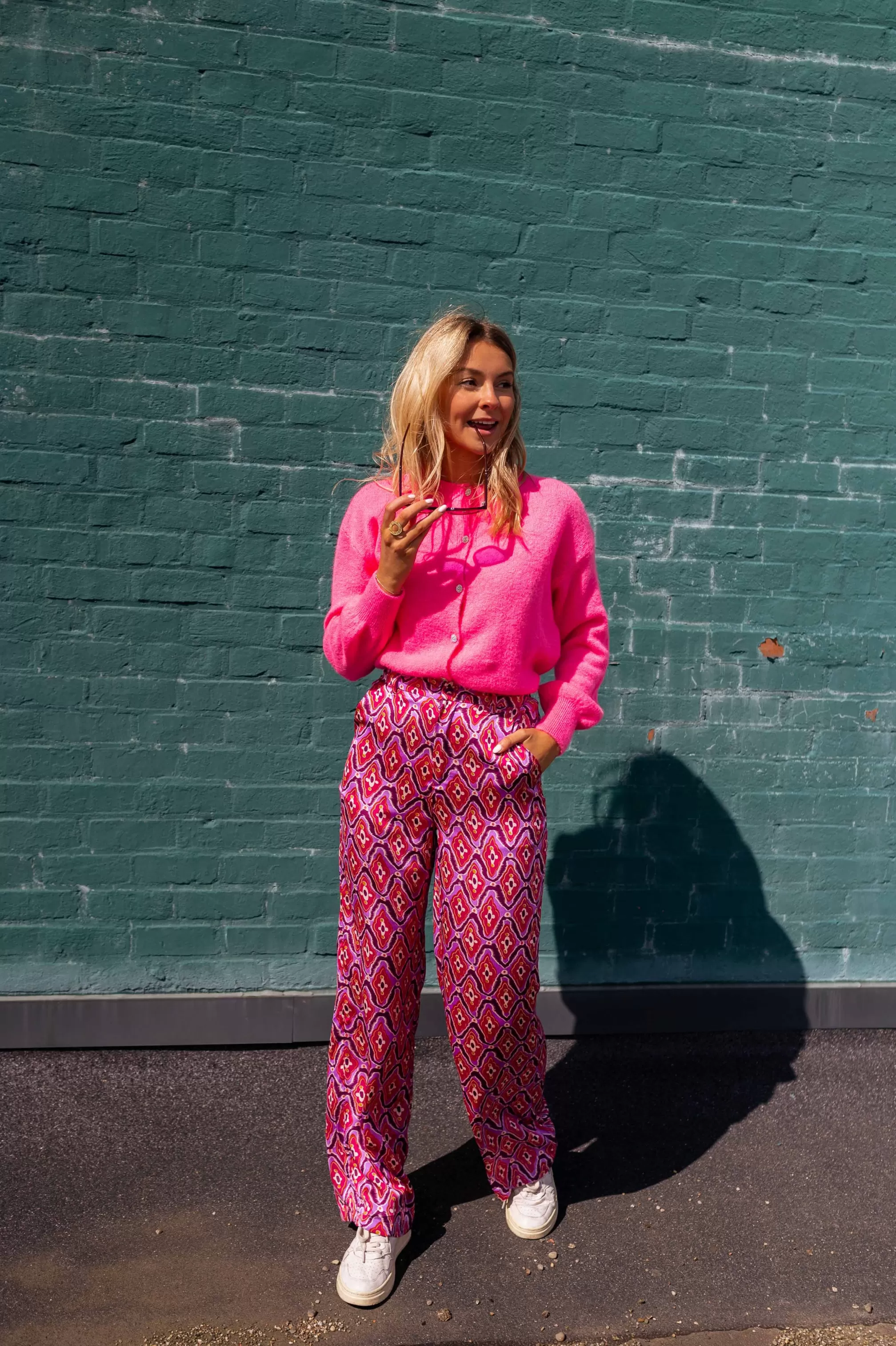 Pants Lupa Pink Patterned | Pants Large Fluid | Ready To-Porter Online | -Easy Clothes New