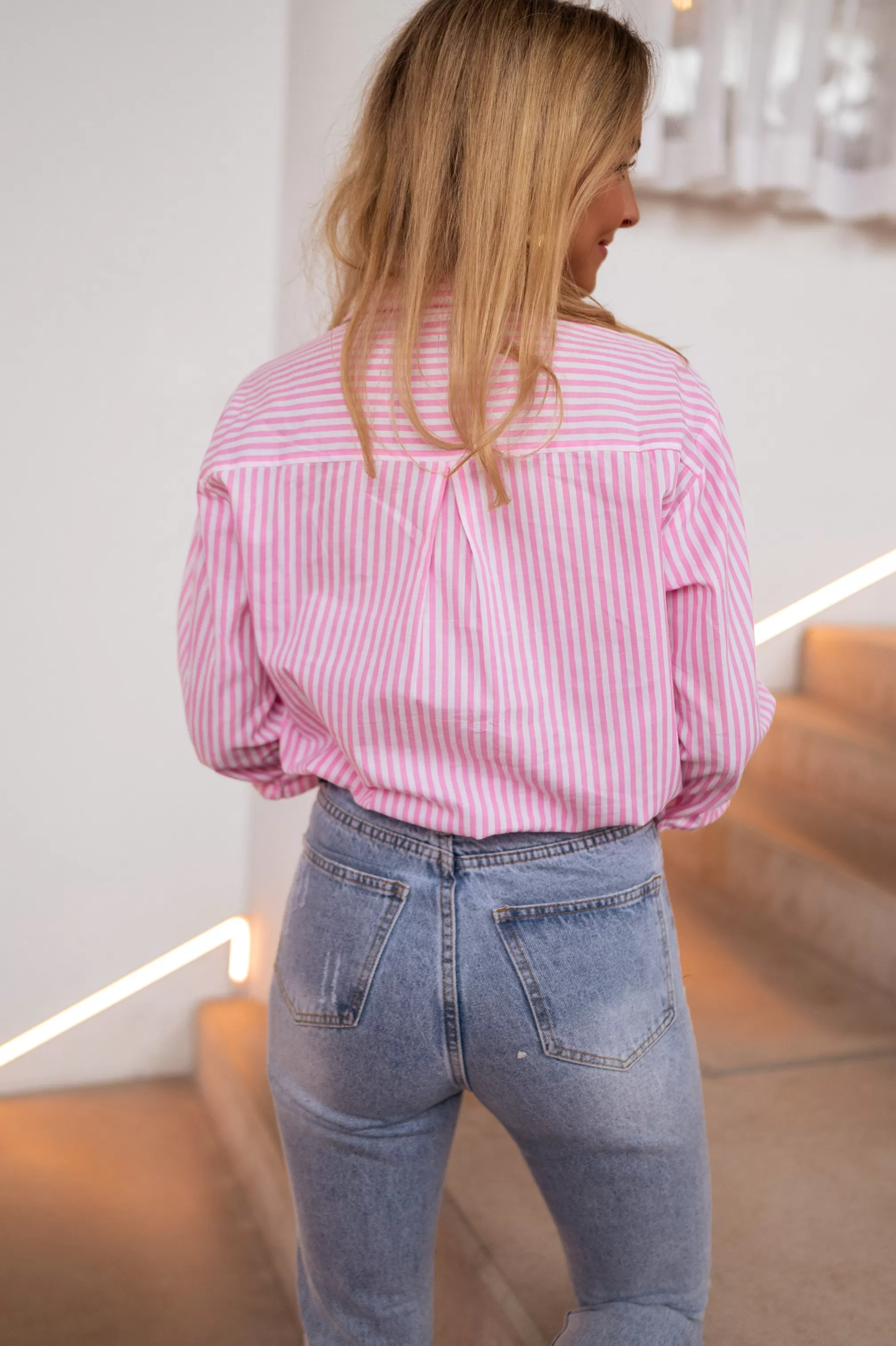 Raphi Shirt Pink Lined | Shirt Linede Pink | Ready To-Porter Online | -Easy Clothes Best Sale