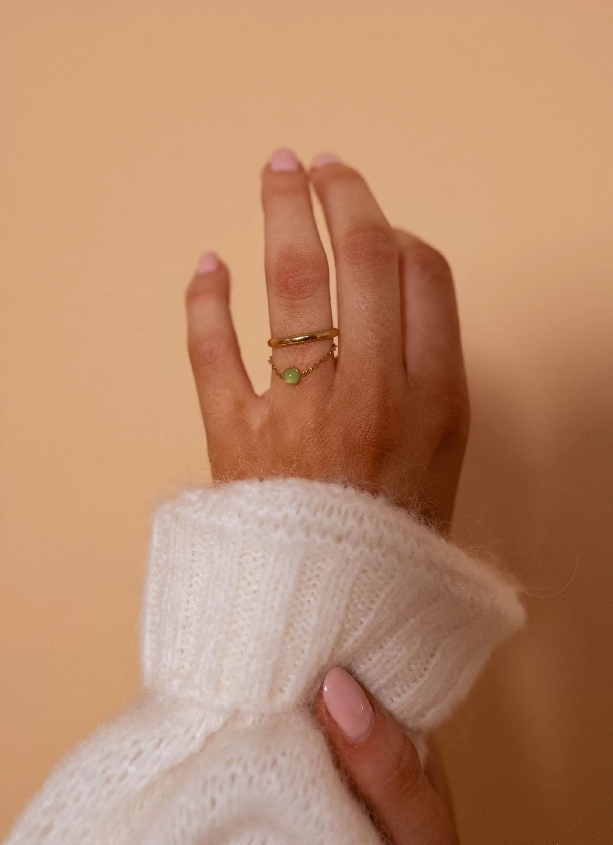 Ring Golden Mazou | Chain And Green Pearl 124 Jewelry And Accessories-Easy Clothes Sale