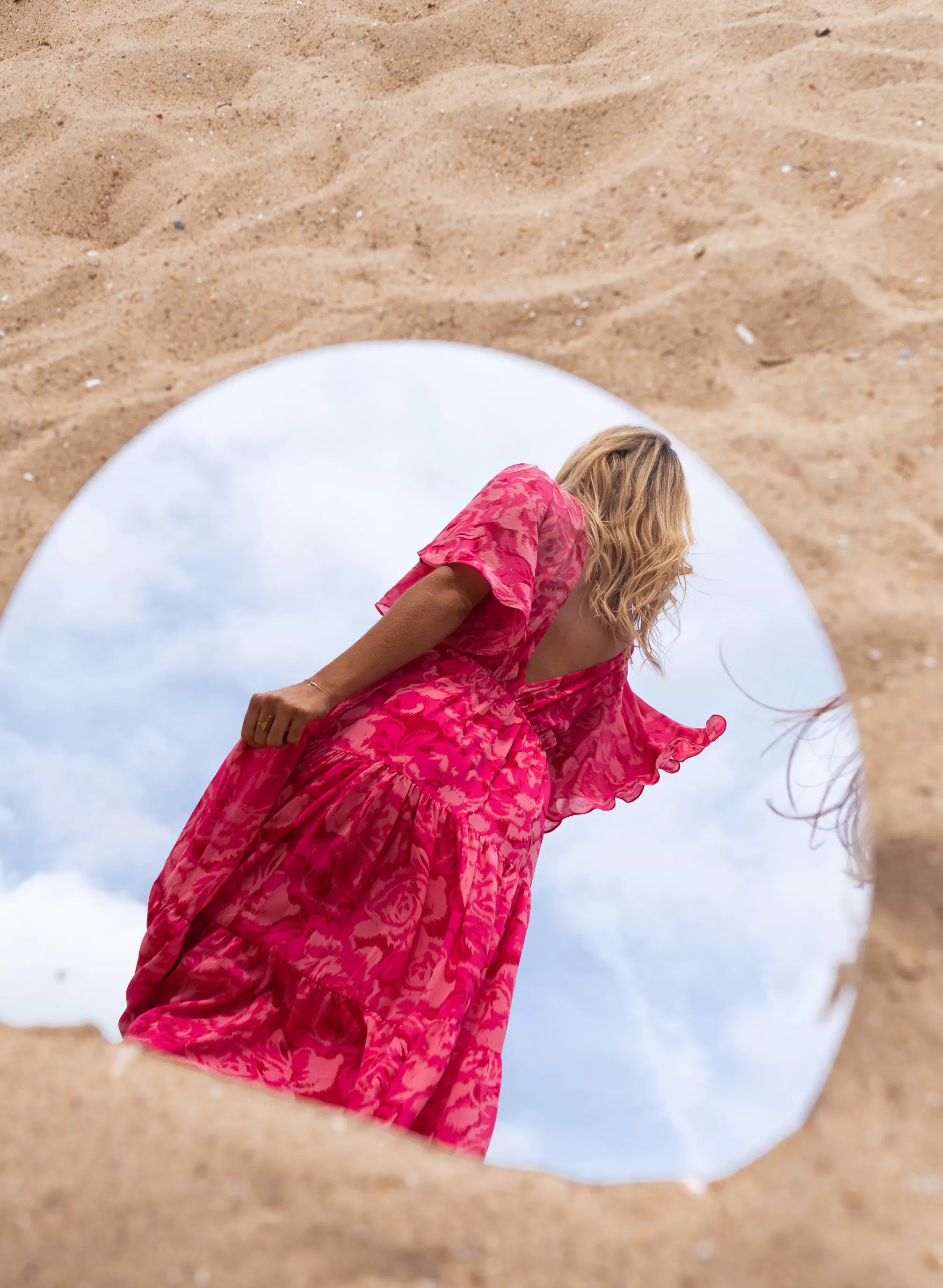 Robe Adama Rose à Motifs | Robe Longue Rose | Prêt-à-porter En Ligne | -Easy Clothes Fashion