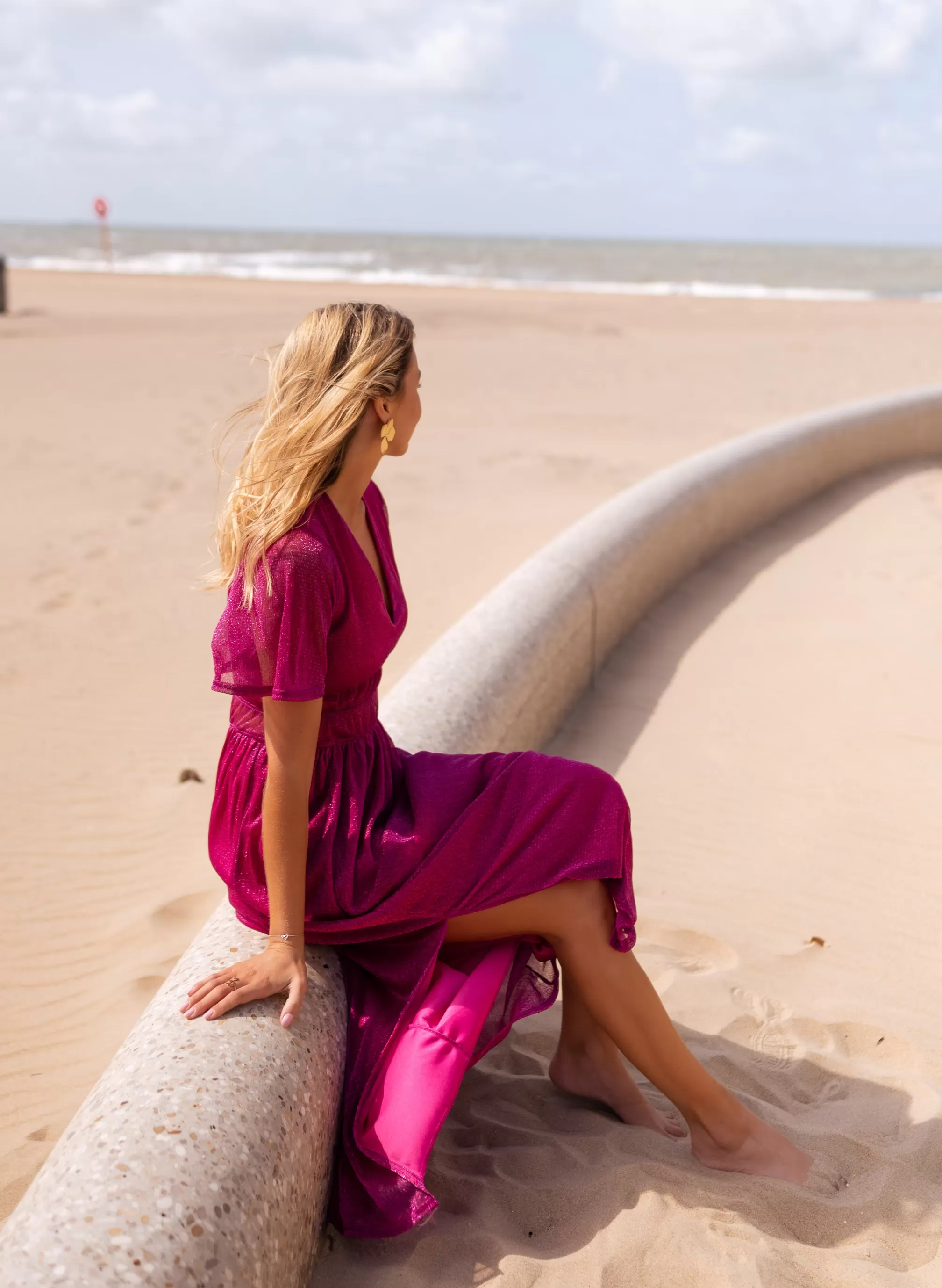 Robe Coline Rose Fuchsia - CREATION | Robe Longue Pailletée | Prêt-à-porter En Ligne | -Easy Clothes Best Sale