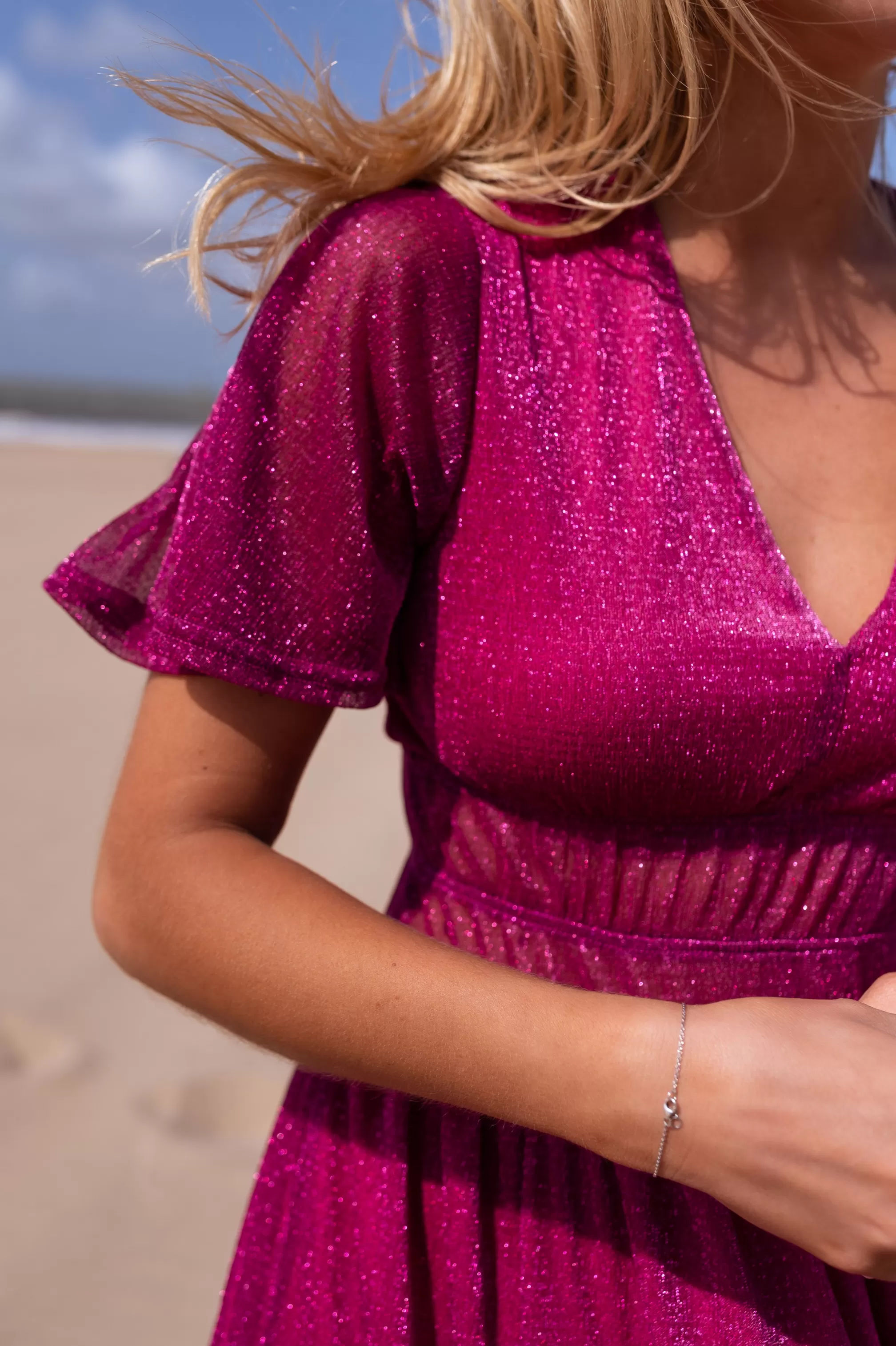 Robe Coline Rose Fuchsia - CREATION | Robe Longue Pailletée | Prêt-à-porter En Ligne | -Easy Clothes Best Sale