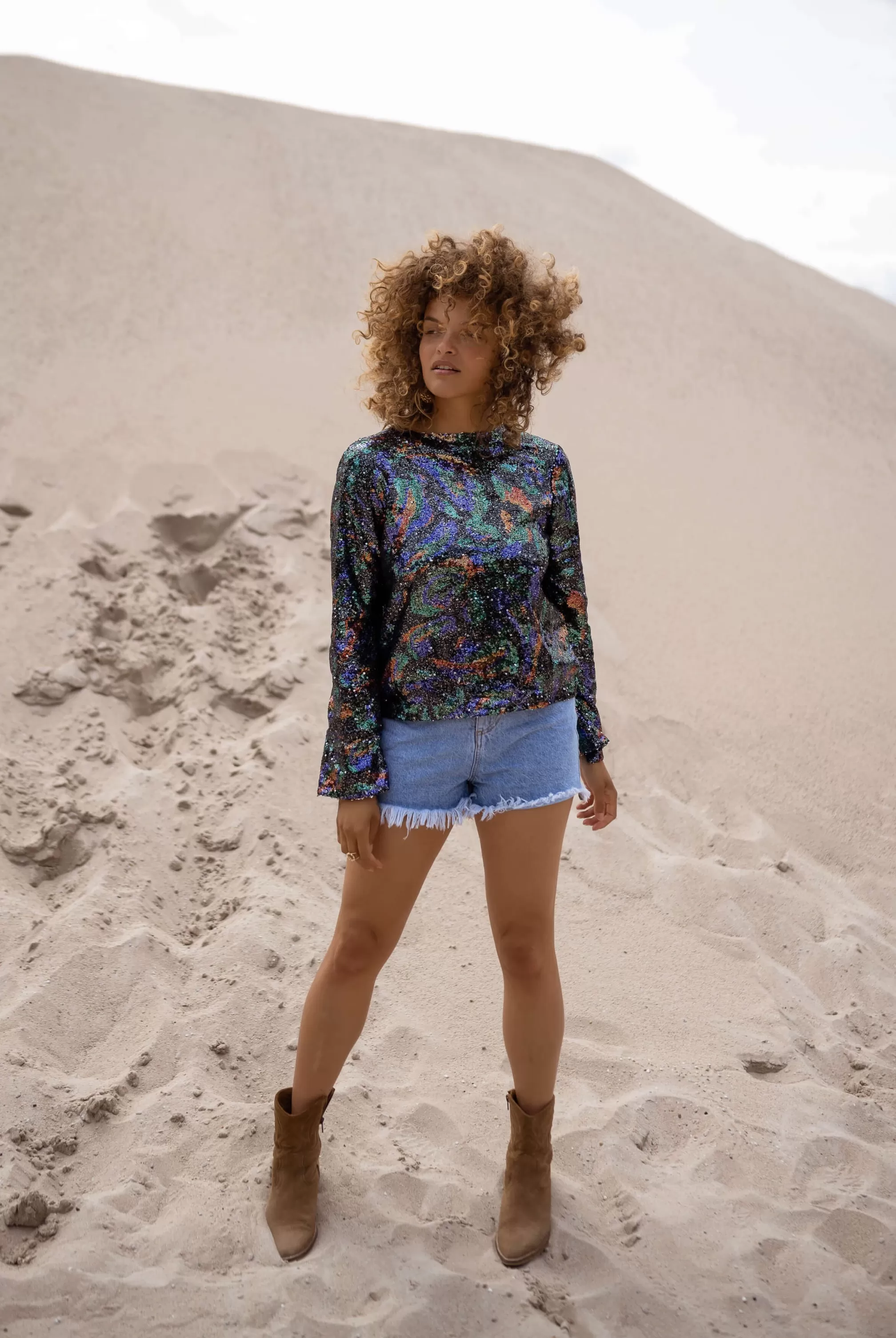 Selma Blouse - Colored Glitter - Creation-Easy Clothes Sale