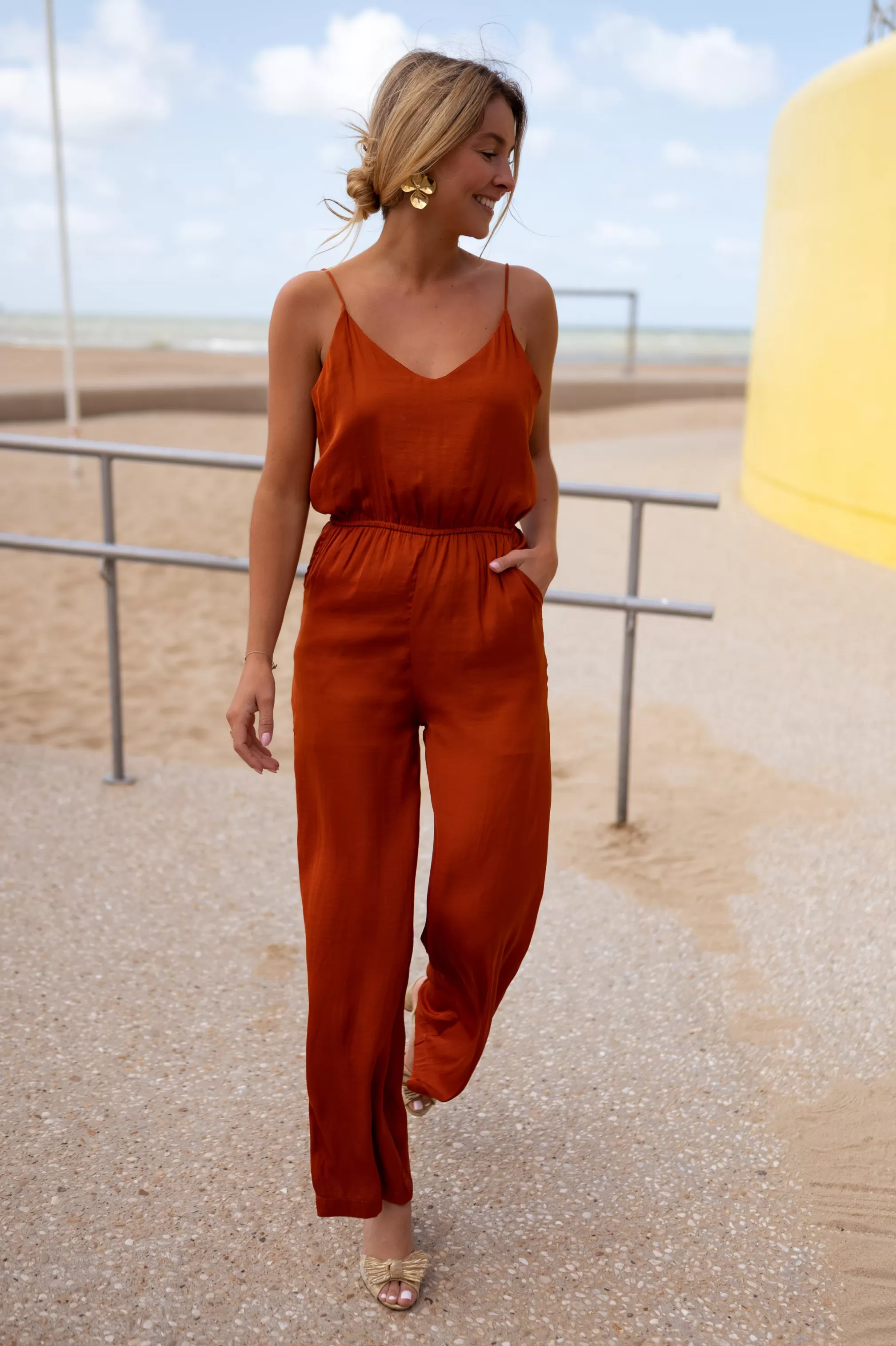 Suit Celesta Brick | Suit Has Spaghetti Straps | Ready To-Porter Online | -Easy Clothes New