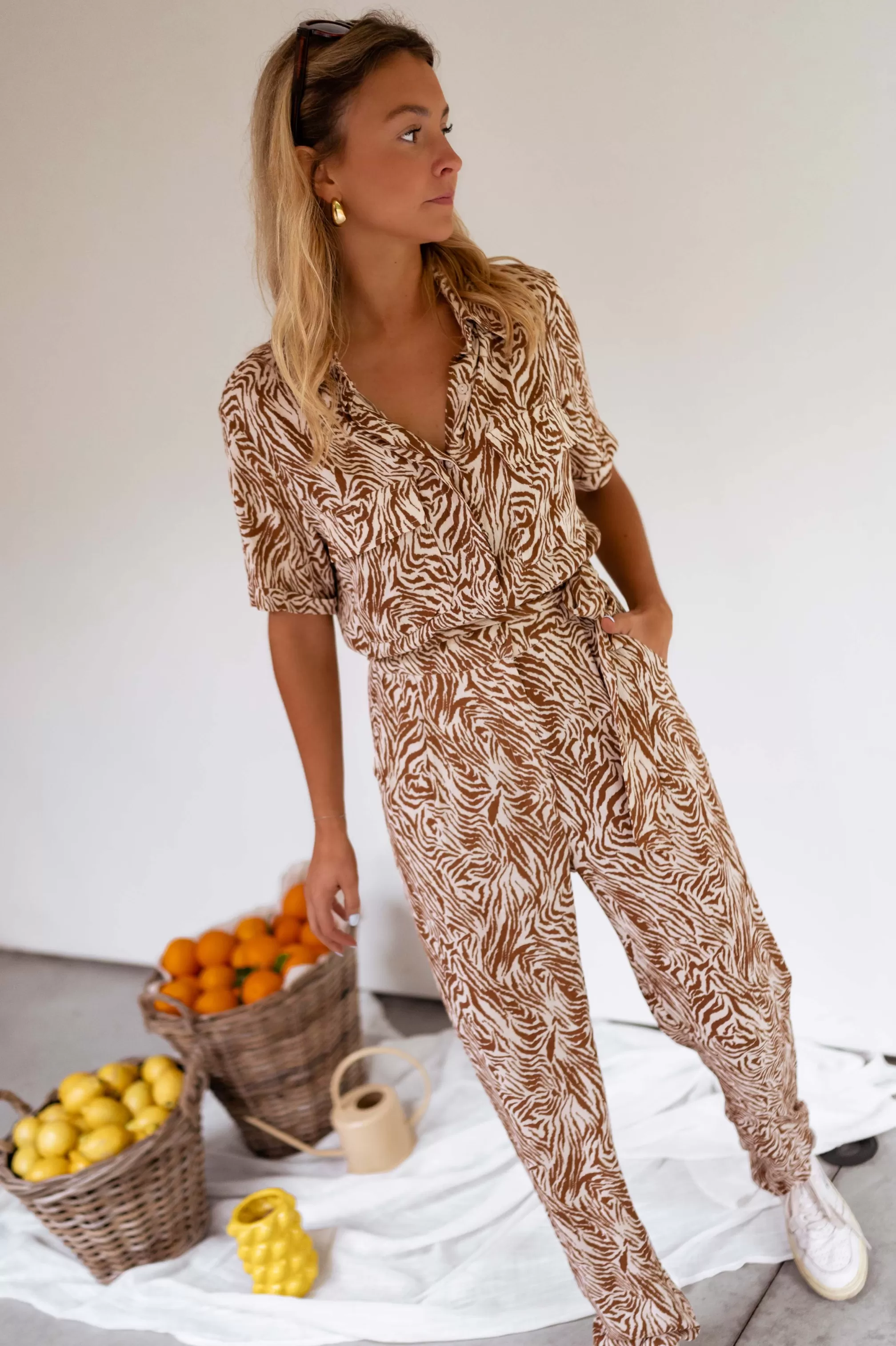 Suit Gabina Zebra Brunette And Beige | Suit Patterned | Ready To-Porter Online | -Easy Clothes Online