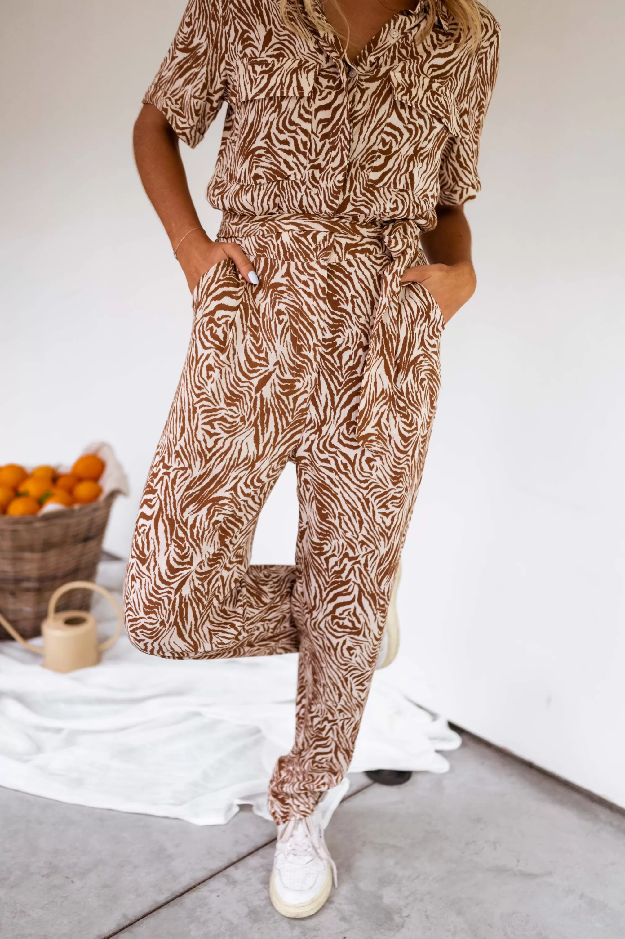 Suit Gabina Zebra Brunette And Beige | Suit Patterned | Ready To-Porter Online | -Easy Clothes Online