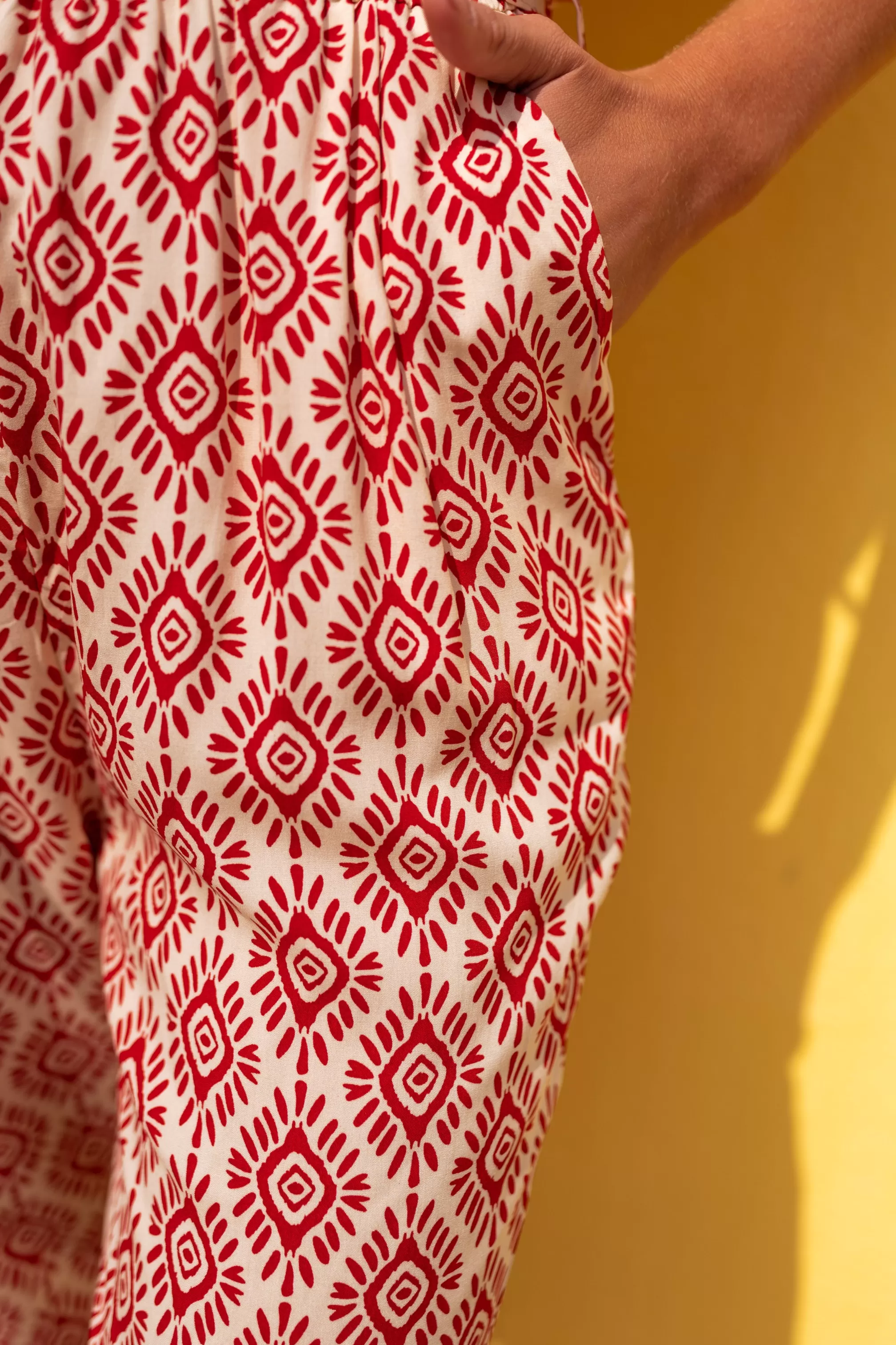 Suit Lara Patterned Red | Suit Has Ruffles | Ready To-Porter Online | -Easy Clothes Hot