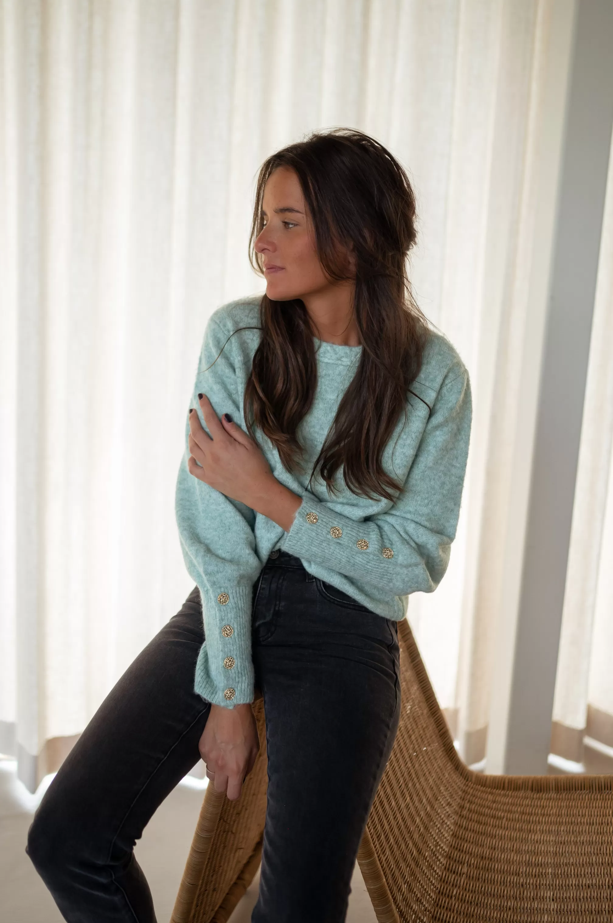 Sweater Water Green Rubens - Soft - One Size - -Easy Clothes Best