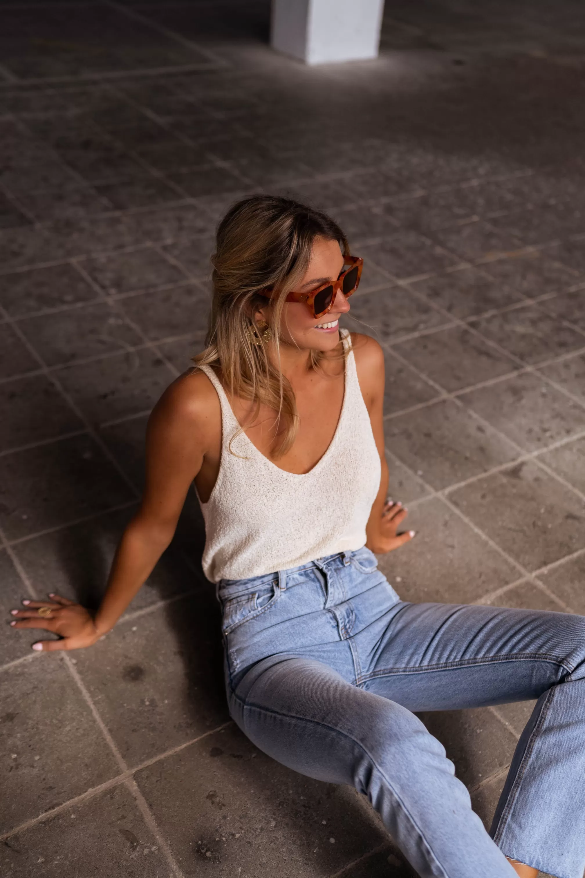 Top Neda Beige Wool Effect | Top Transparent In Meshes | Ready To-Porter Online | -Easy Clothes Flash Sale