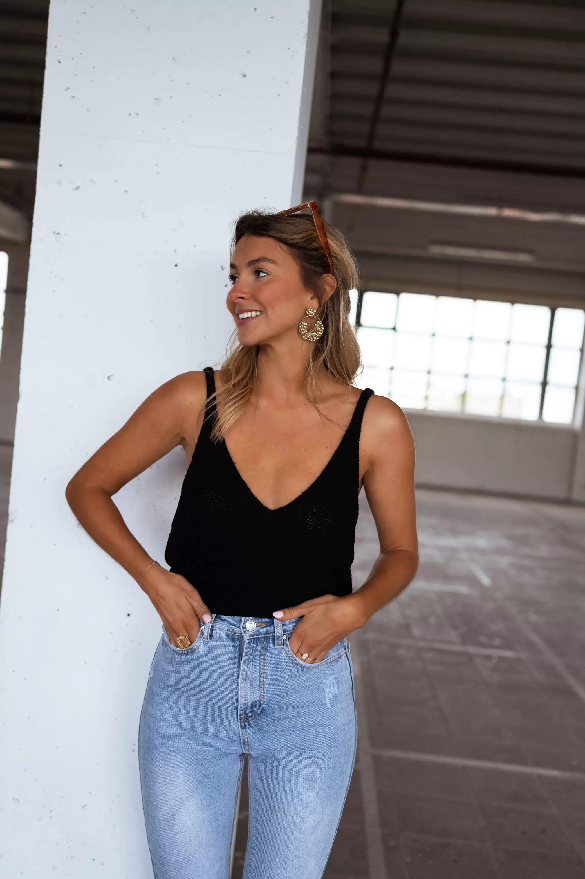 Top Neda Black Wool Effect | Top Transparent In Meshes | Ready To-Porter Online | -Easy Clothes Online