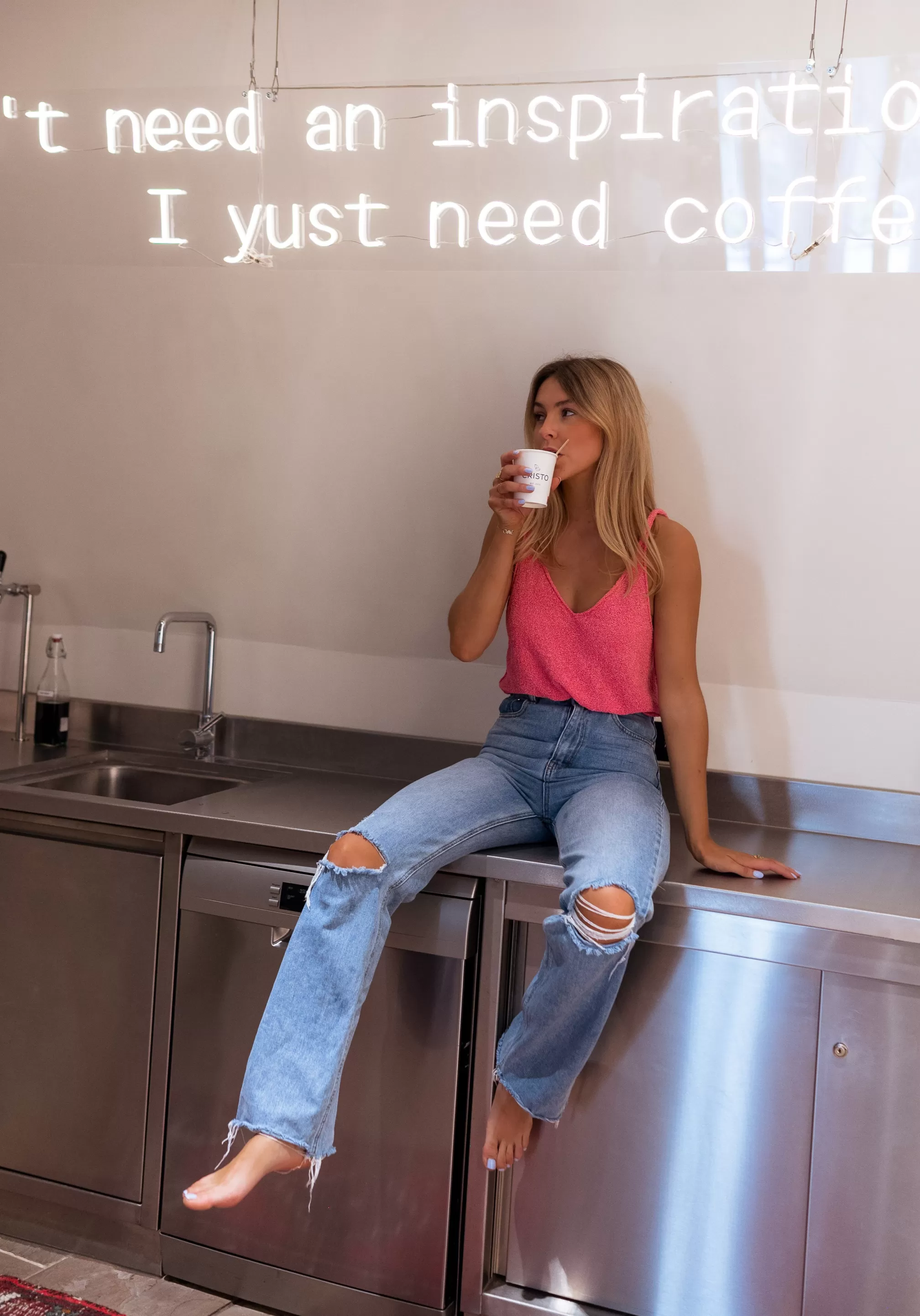 Top Neda Pink Wool Effect | Top Loose Wool | Ready To-Porter Online | -Easy Clothes New