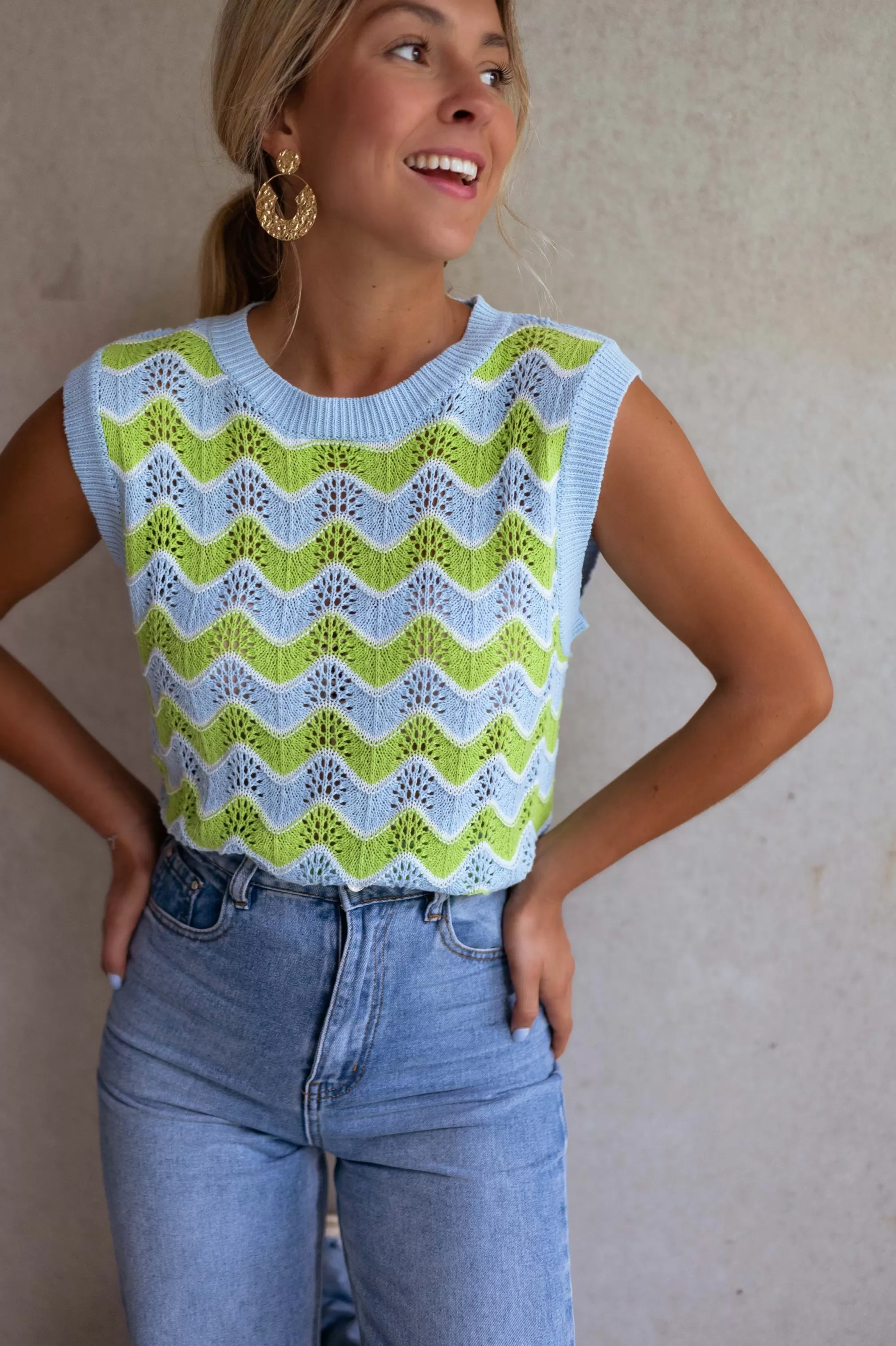 Top Stany In Crochet Green And Blue | Colorful Top In Crochet | Ready To-Porter Online | -Easy Clothes Cheap